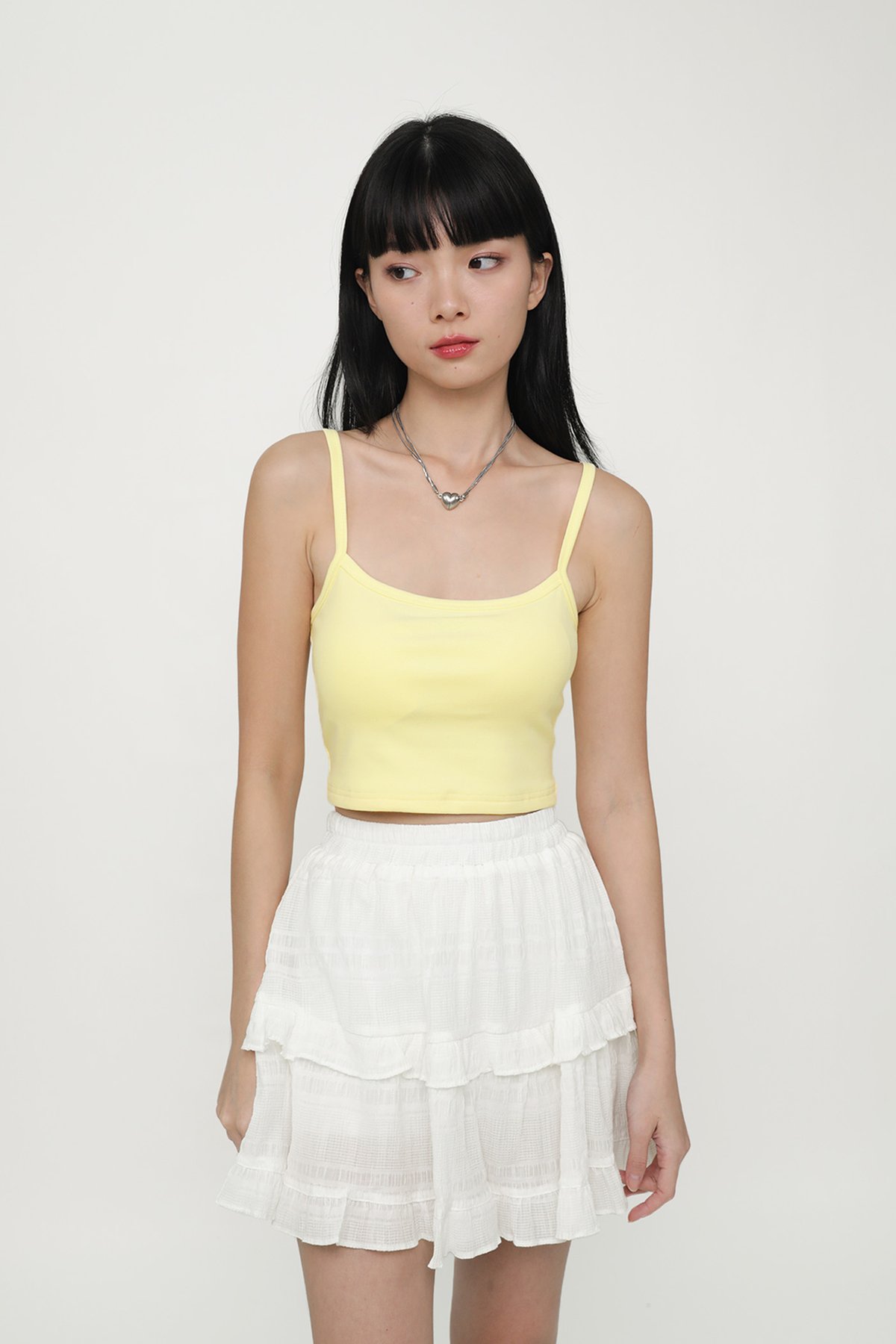 Jessica Basic Crop Padded Top (Yellow)