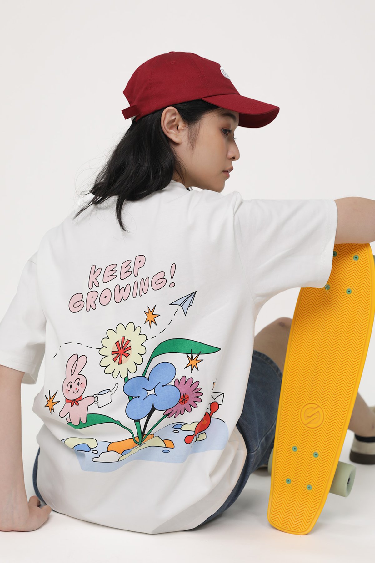 Keep Growing Oversized Tee (White)