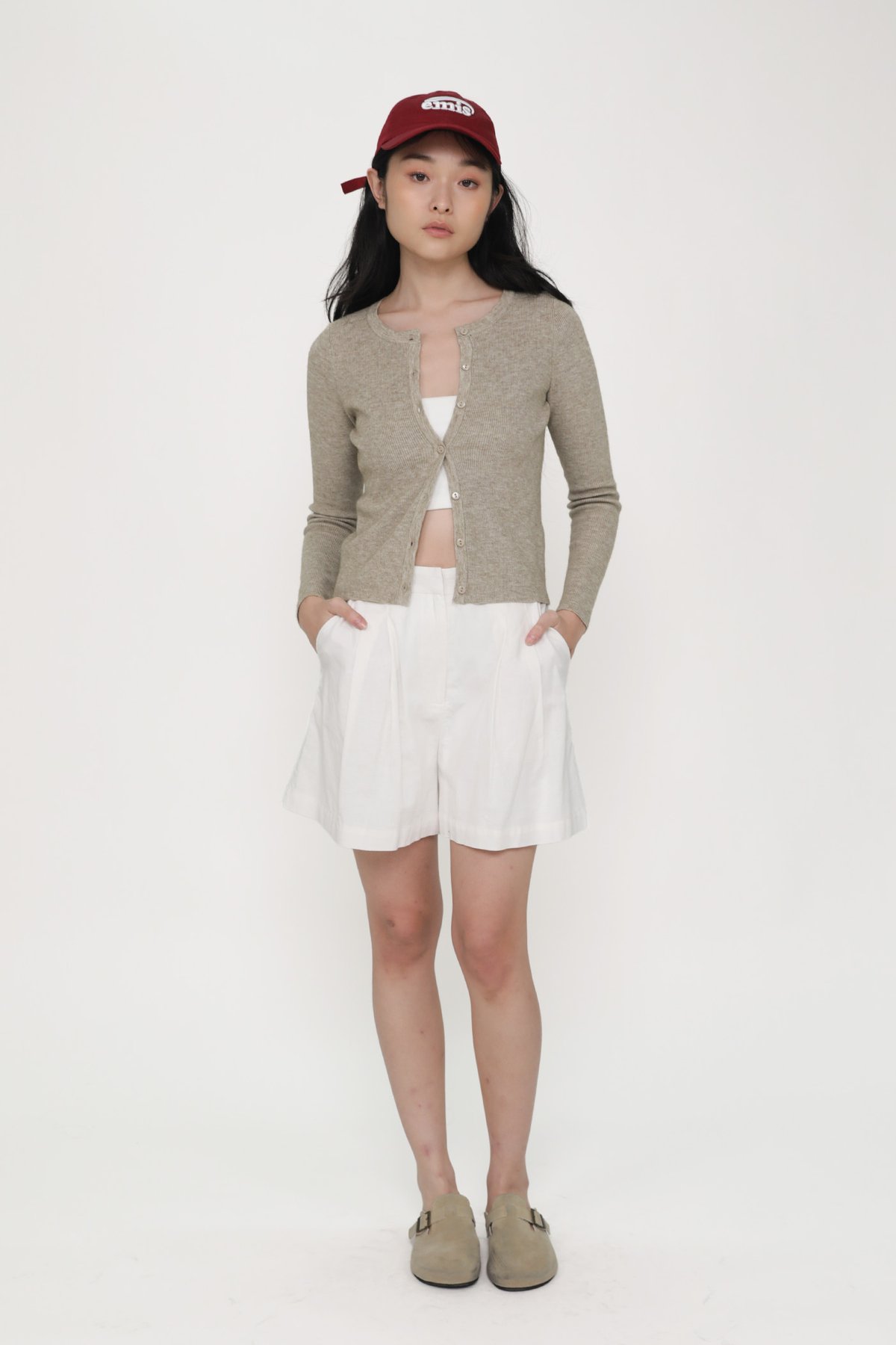 Malorie Basic Button Cardigan (Wheat)