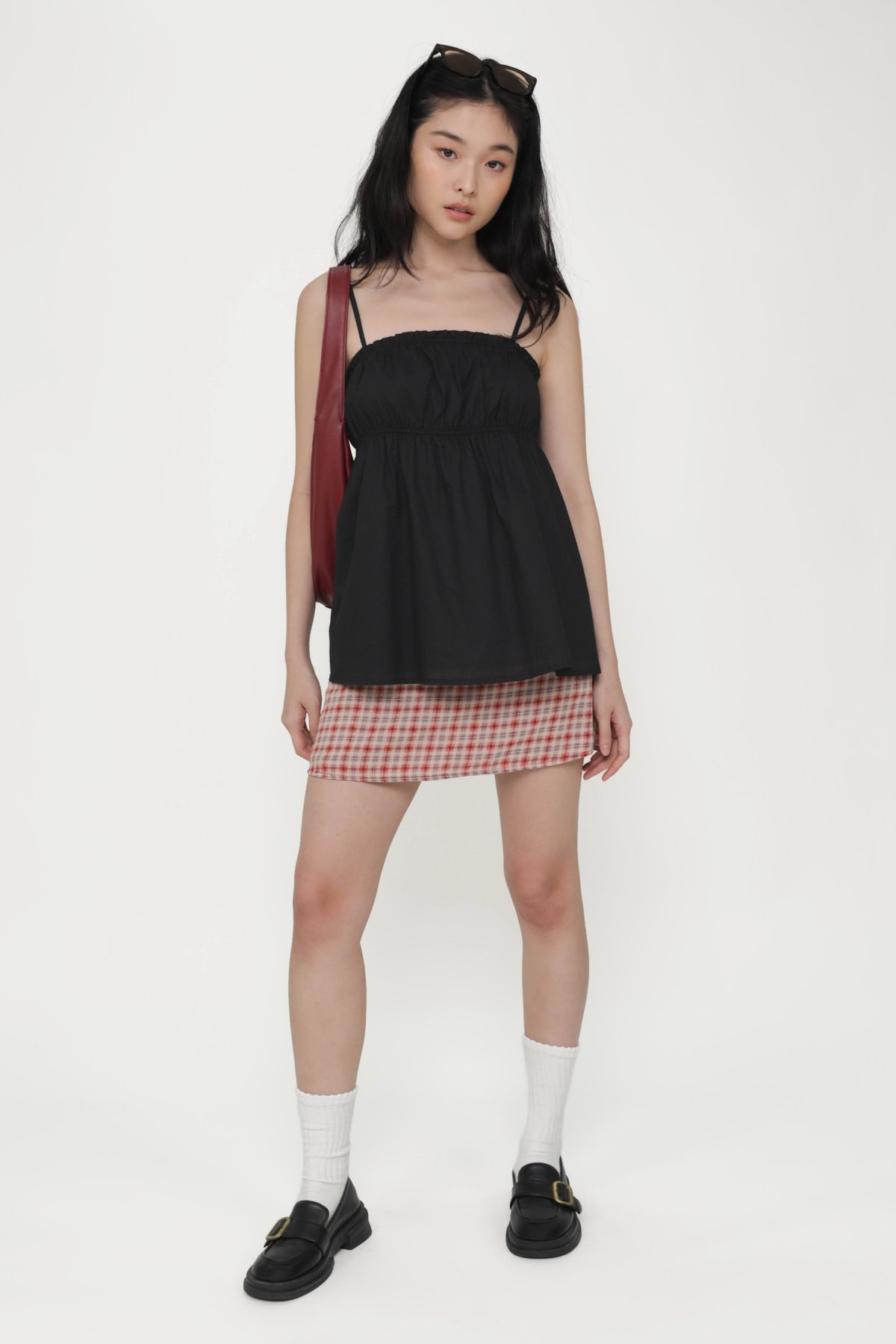 Tara Ruffles Babydoll Top (Black)