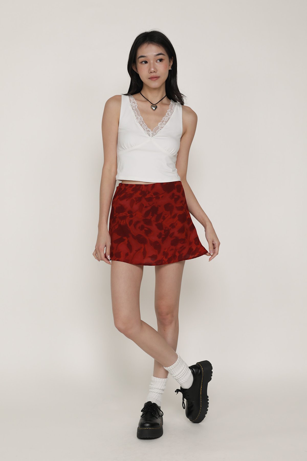 Beverley V Neck Lace Top (White)