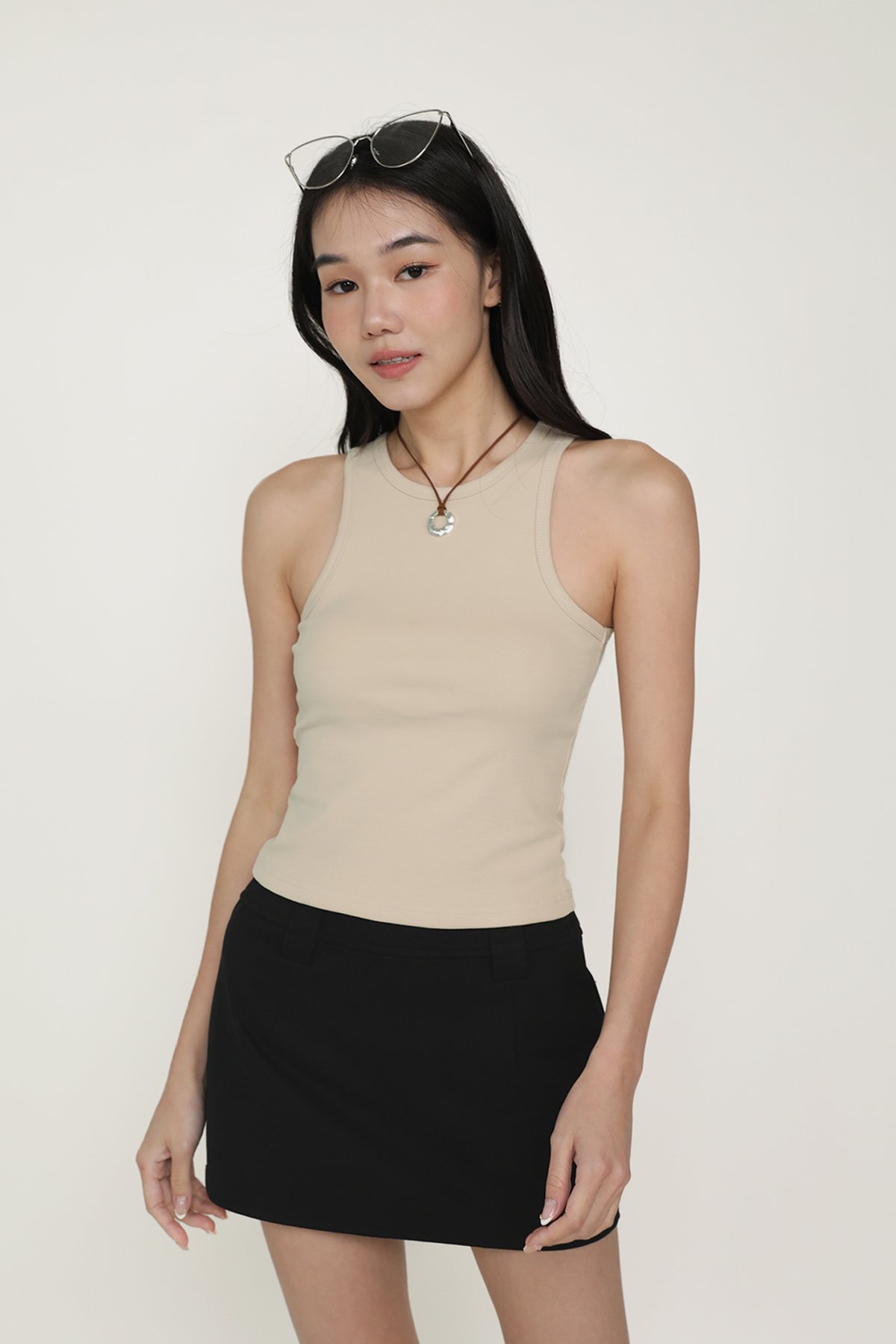 Bravo Racercut Regular Padded Top (Beige)