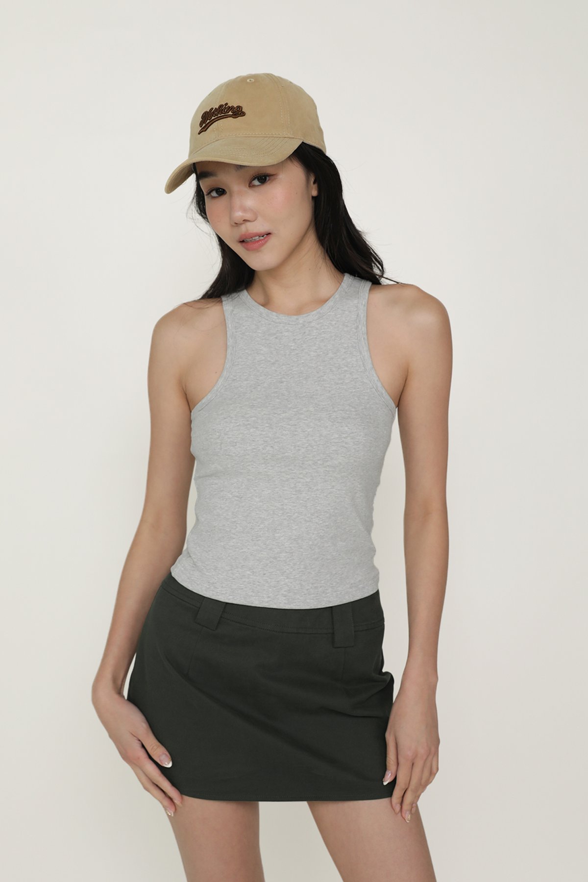 Bravo Racercut Regular Padded Top (Heather Grey)