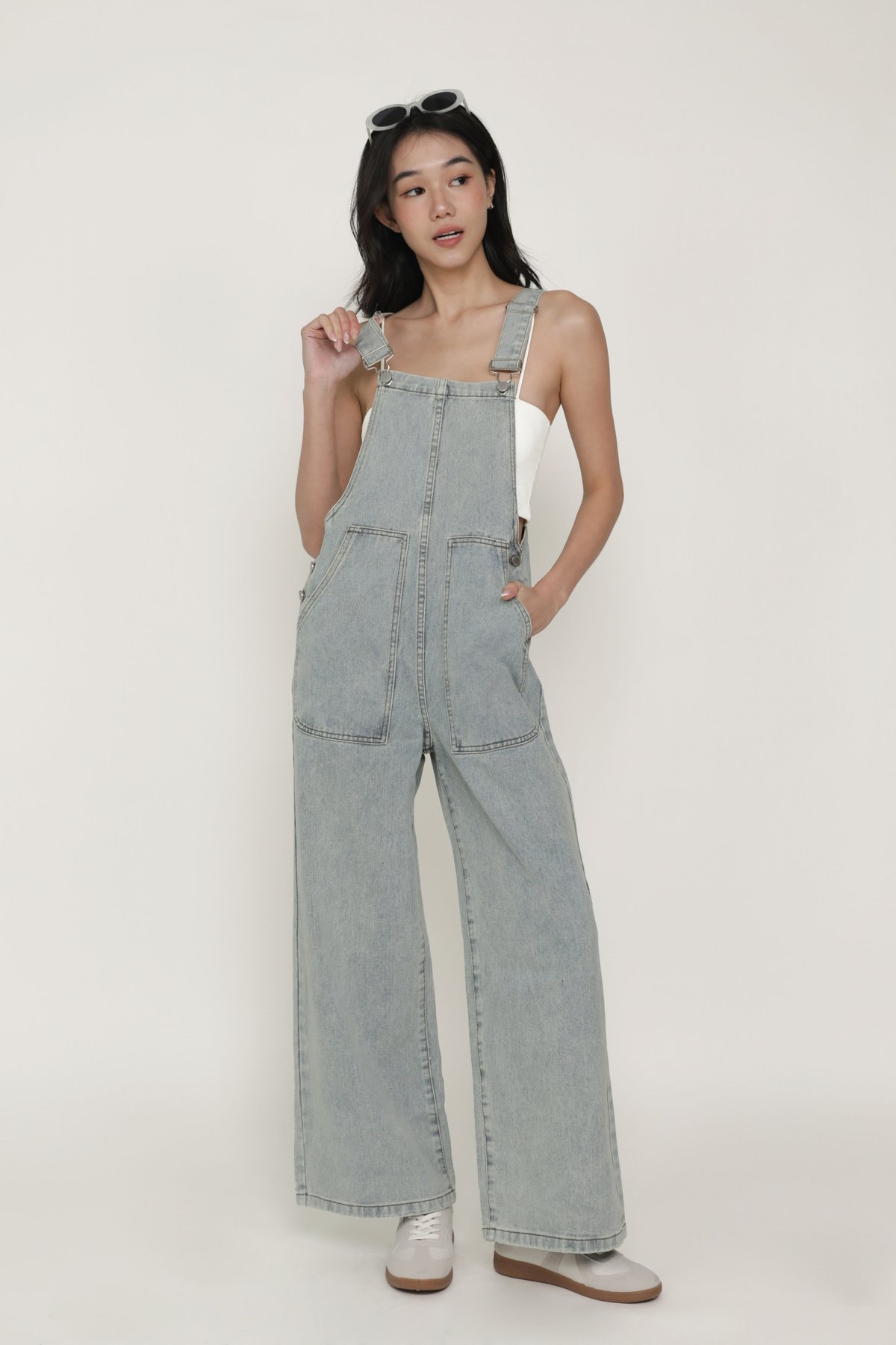 Carmen Denim Overalls (Light Wash)