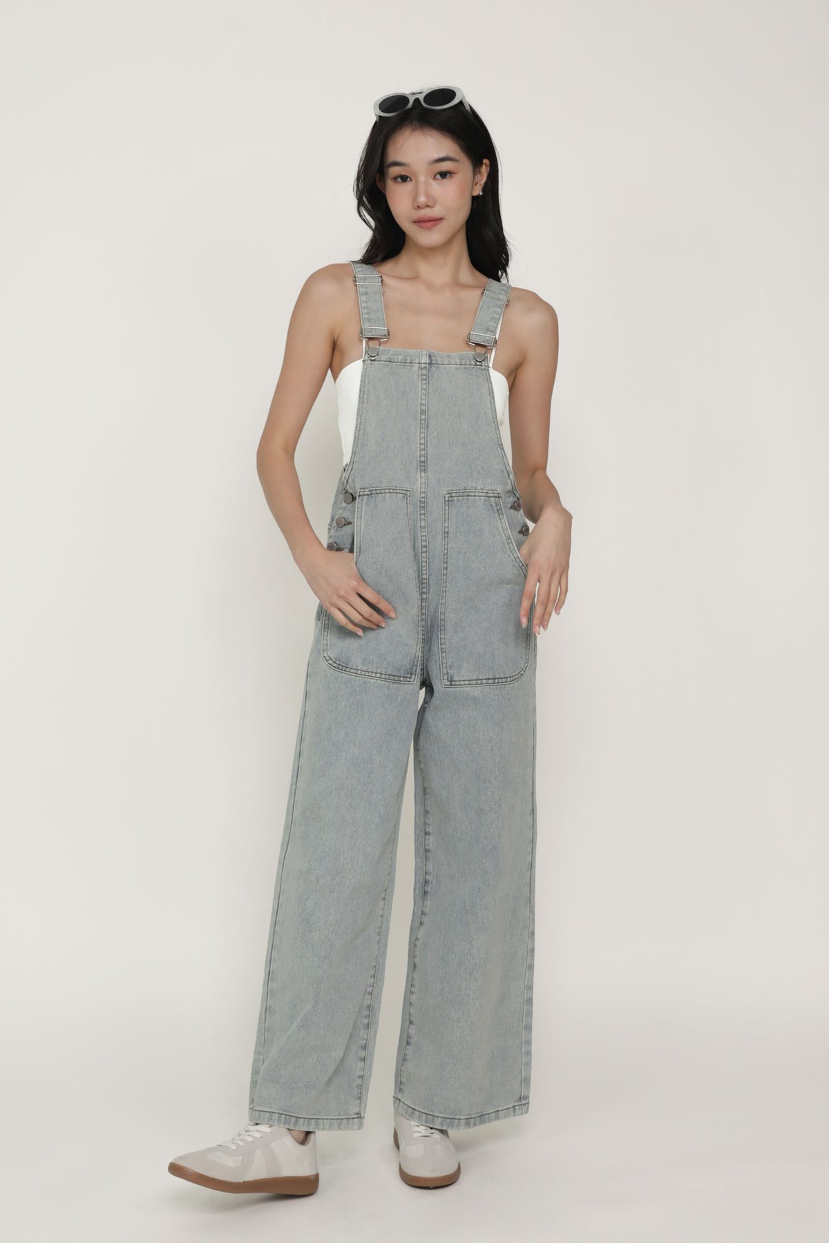 Carmen Denim Overalls (Light Wash)