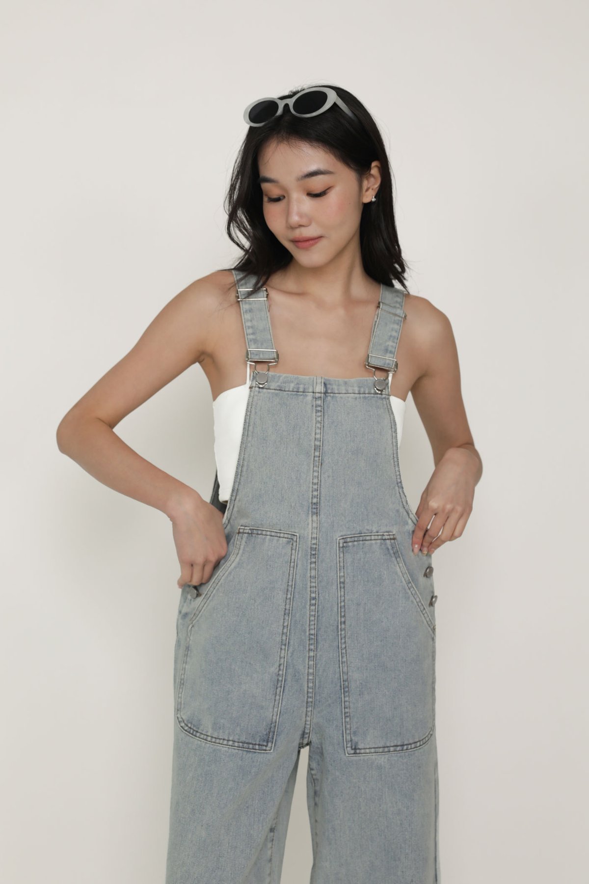 Carmen Denim Overalls (Light Wash)