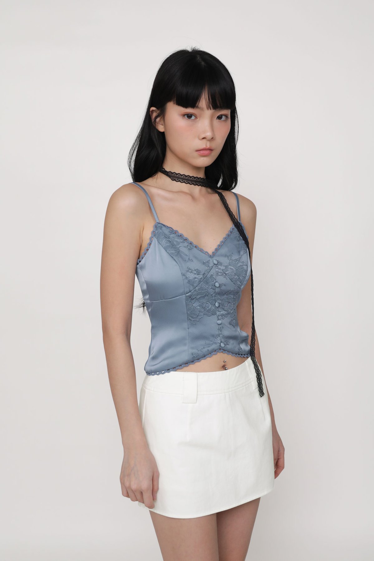 Dona Lace Bustier Top (Periwinkle)