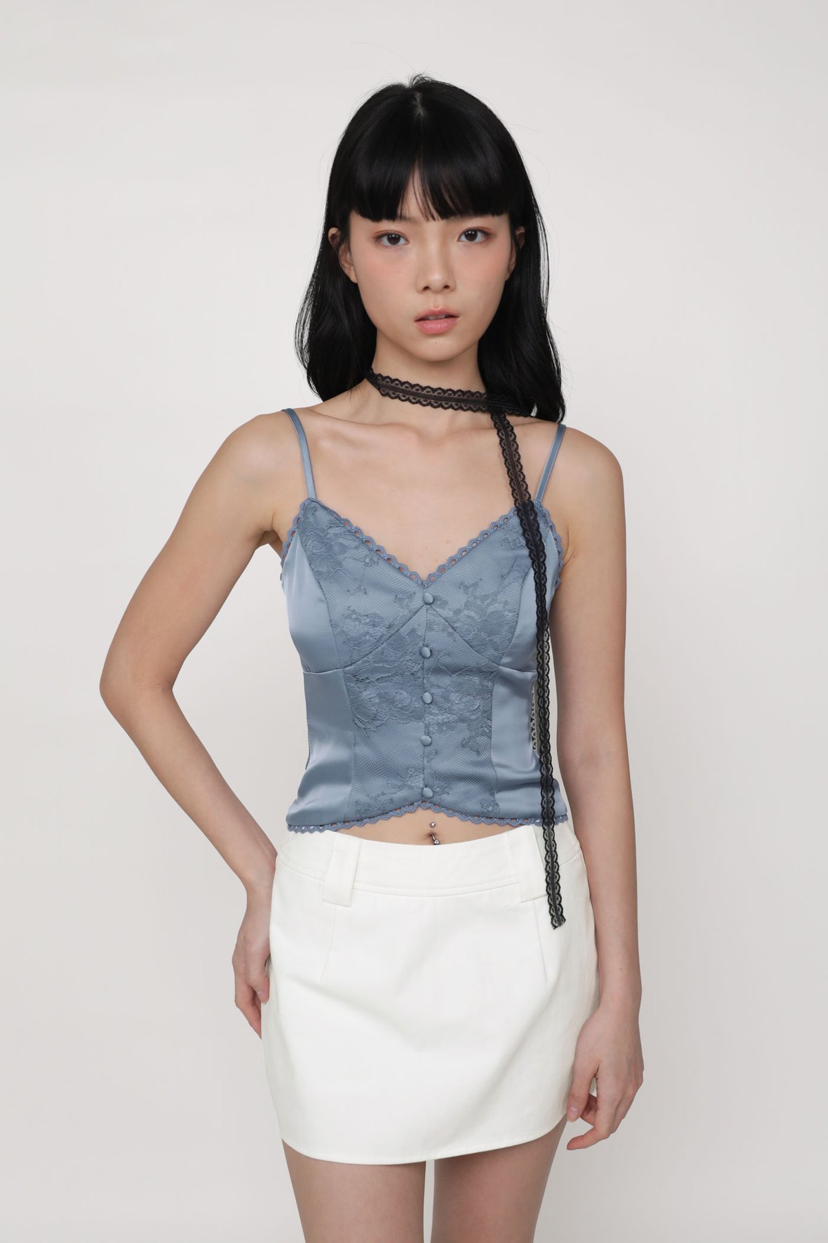 Dona Lace Bustier Top (Periwinkle)