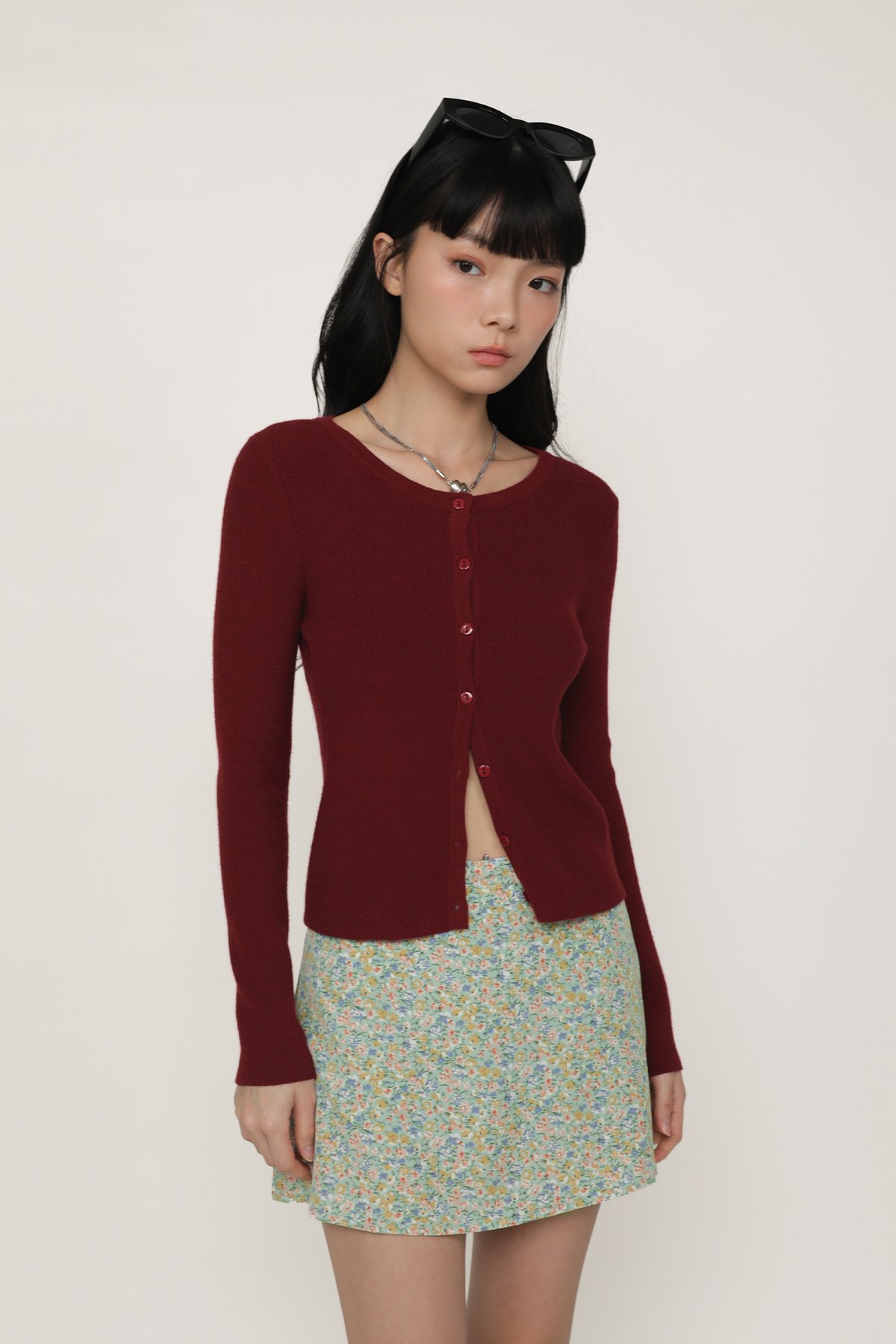 Evie Basic Flare Skorts (Green Mini Florals)