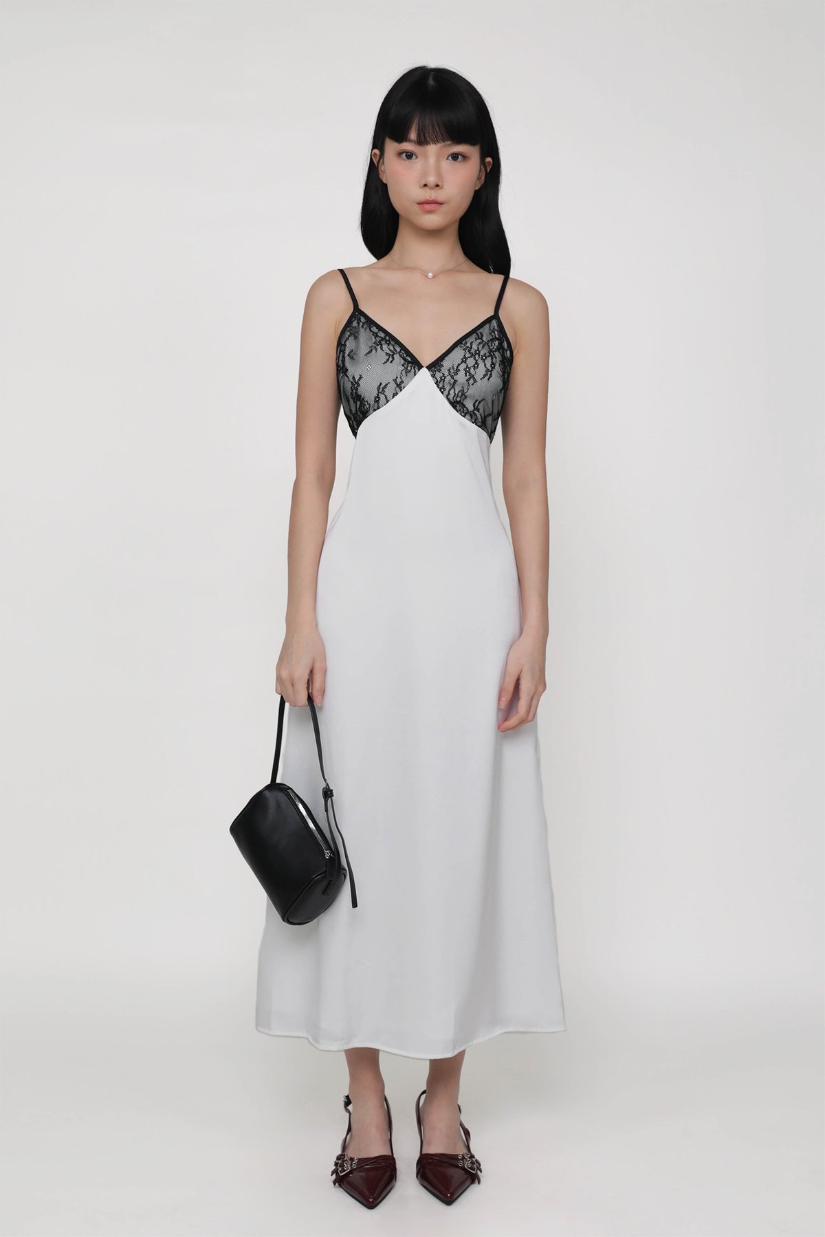 Hanah Lace Bustier Maxi Dress (Off White)