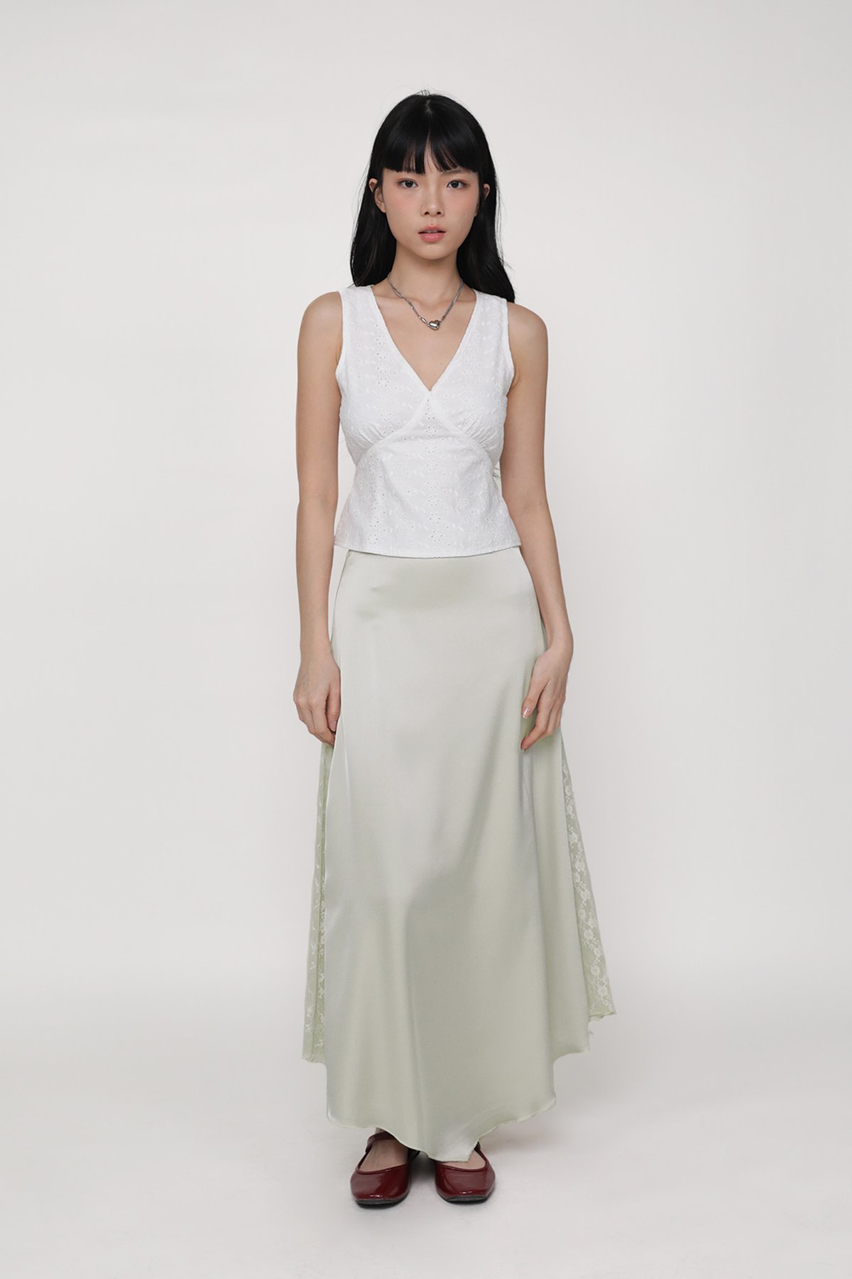 Keia Eyelet Tie Back Top (White)