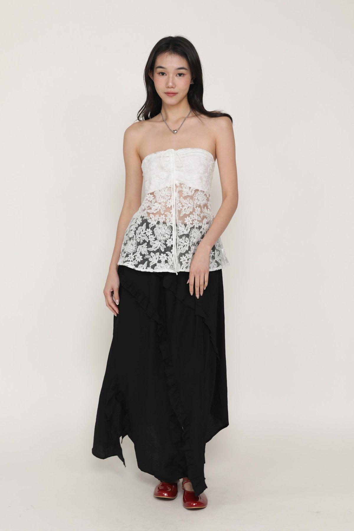 Luceia Ruffles Maxi Skirt (Black)