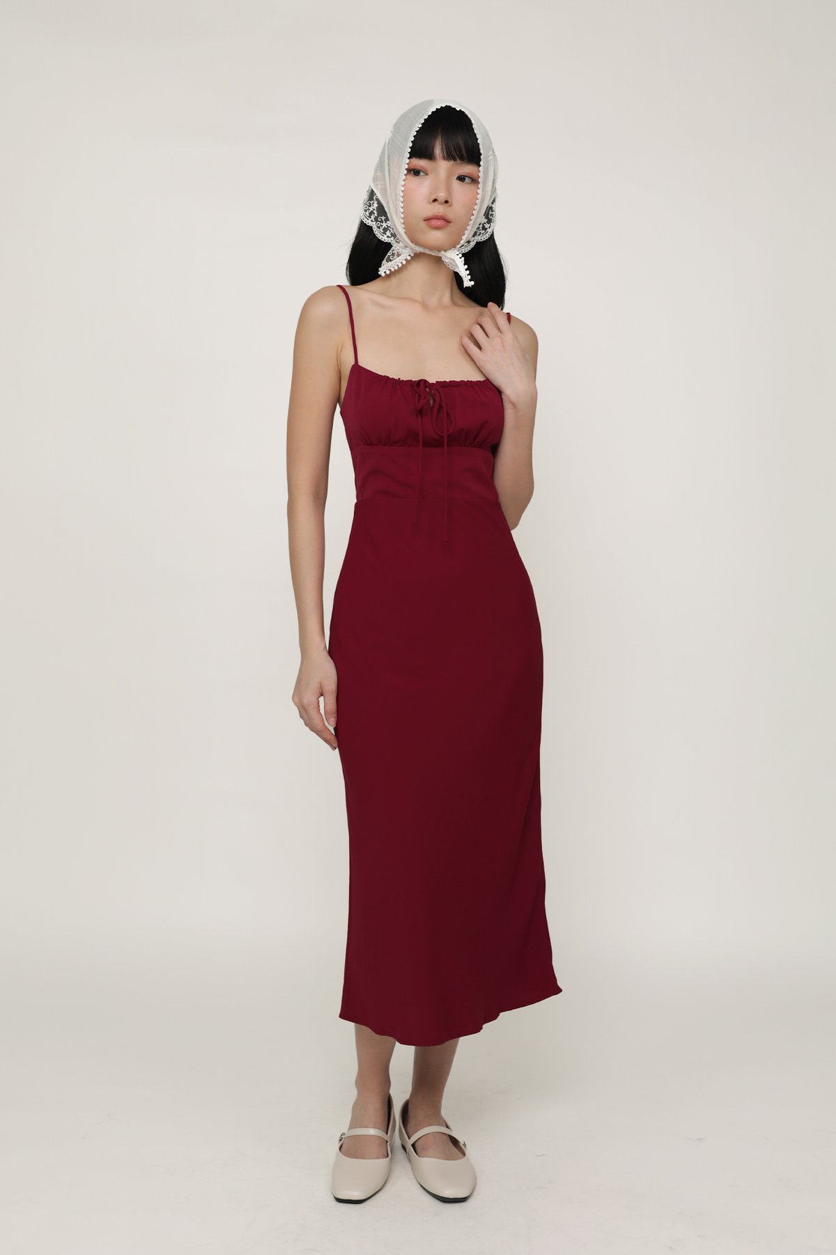 Maryanne Ruched Front Dress (Red)