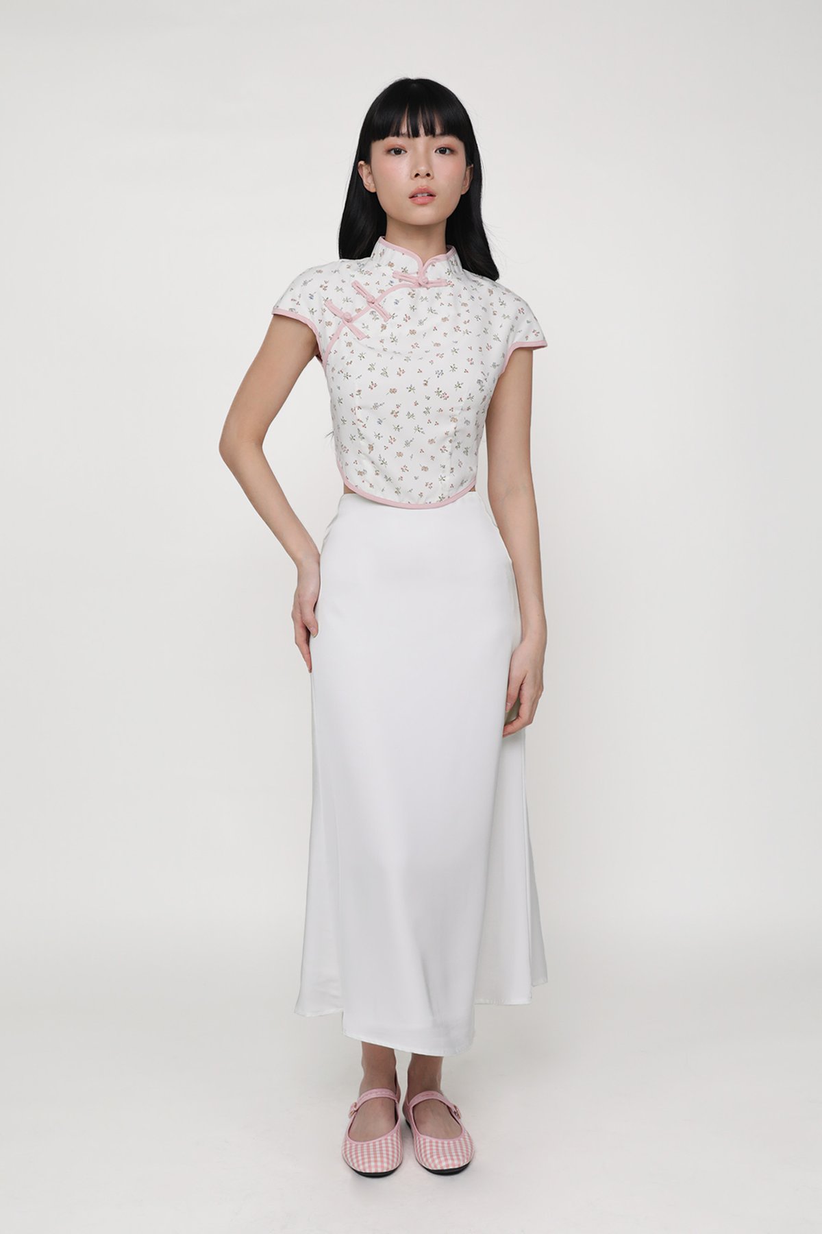 Nicolette Midi Skirt (White)