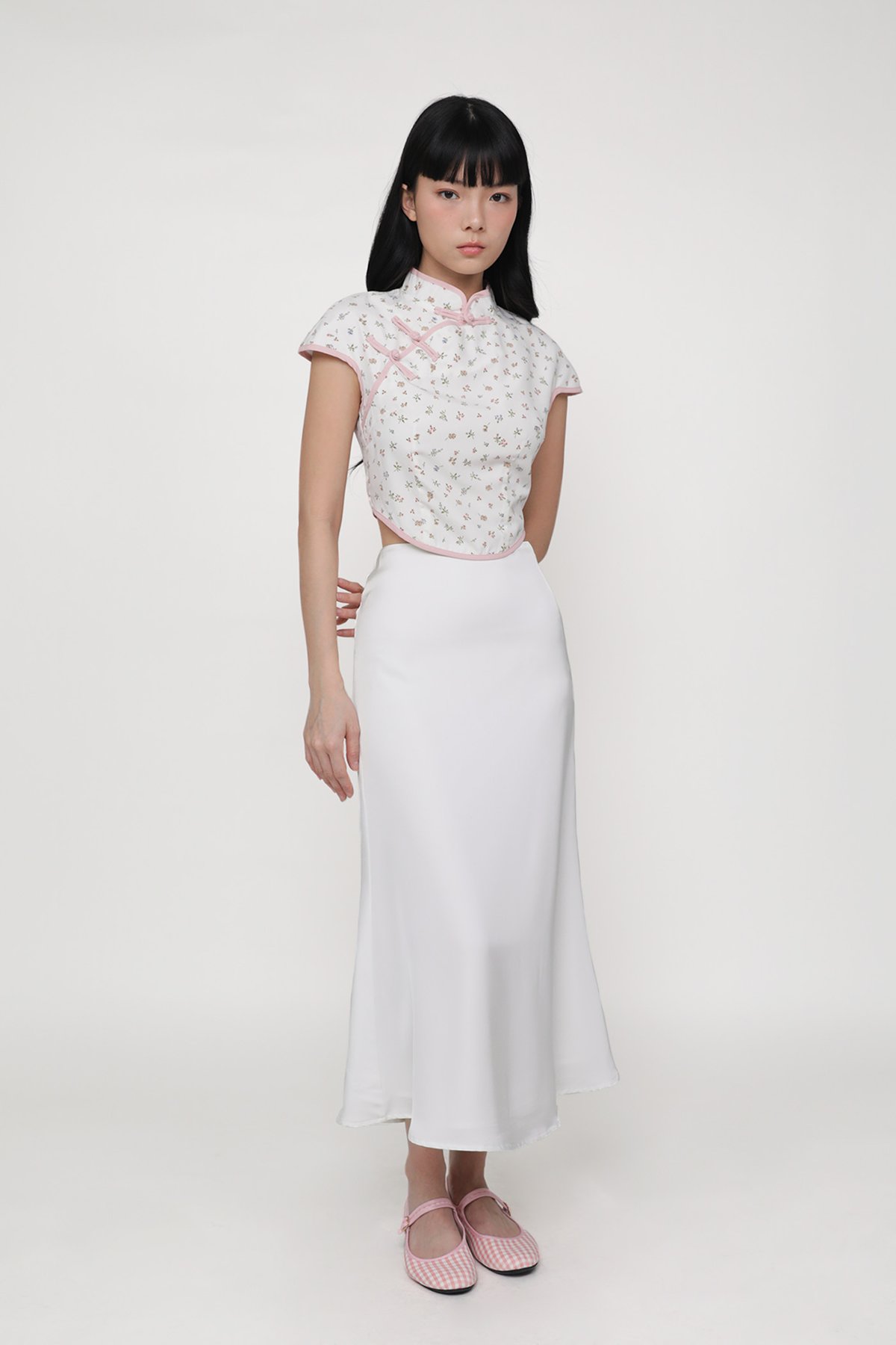 Nicolette Midi Skirt (White)