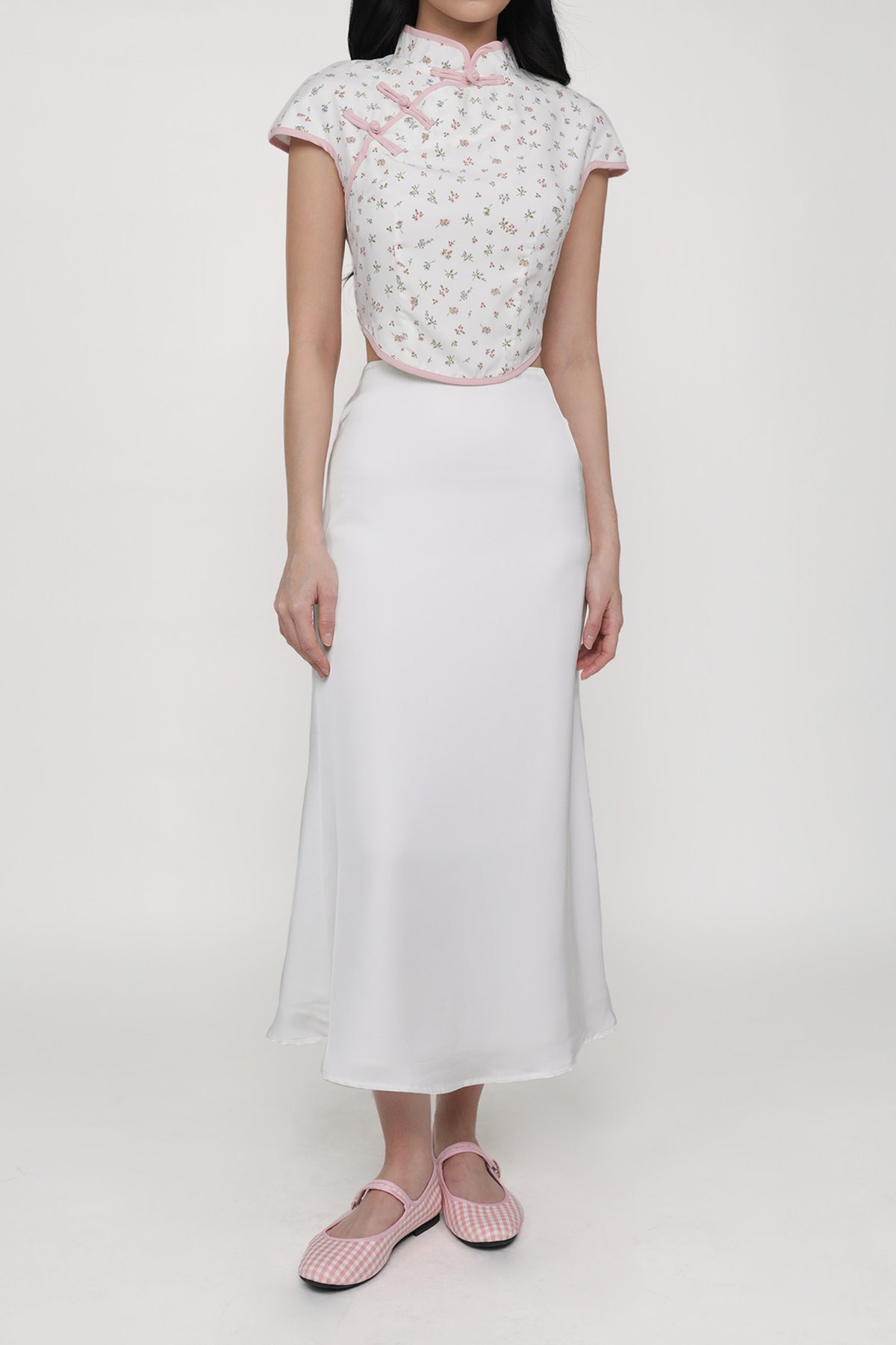 Nicolette Midi Skirt (White)