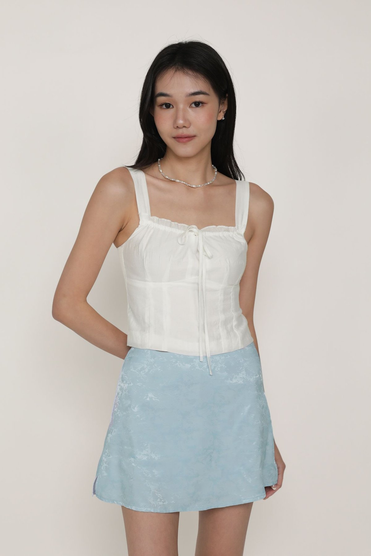 Nyra Flare Skorts (Baby Blue Jacquard)