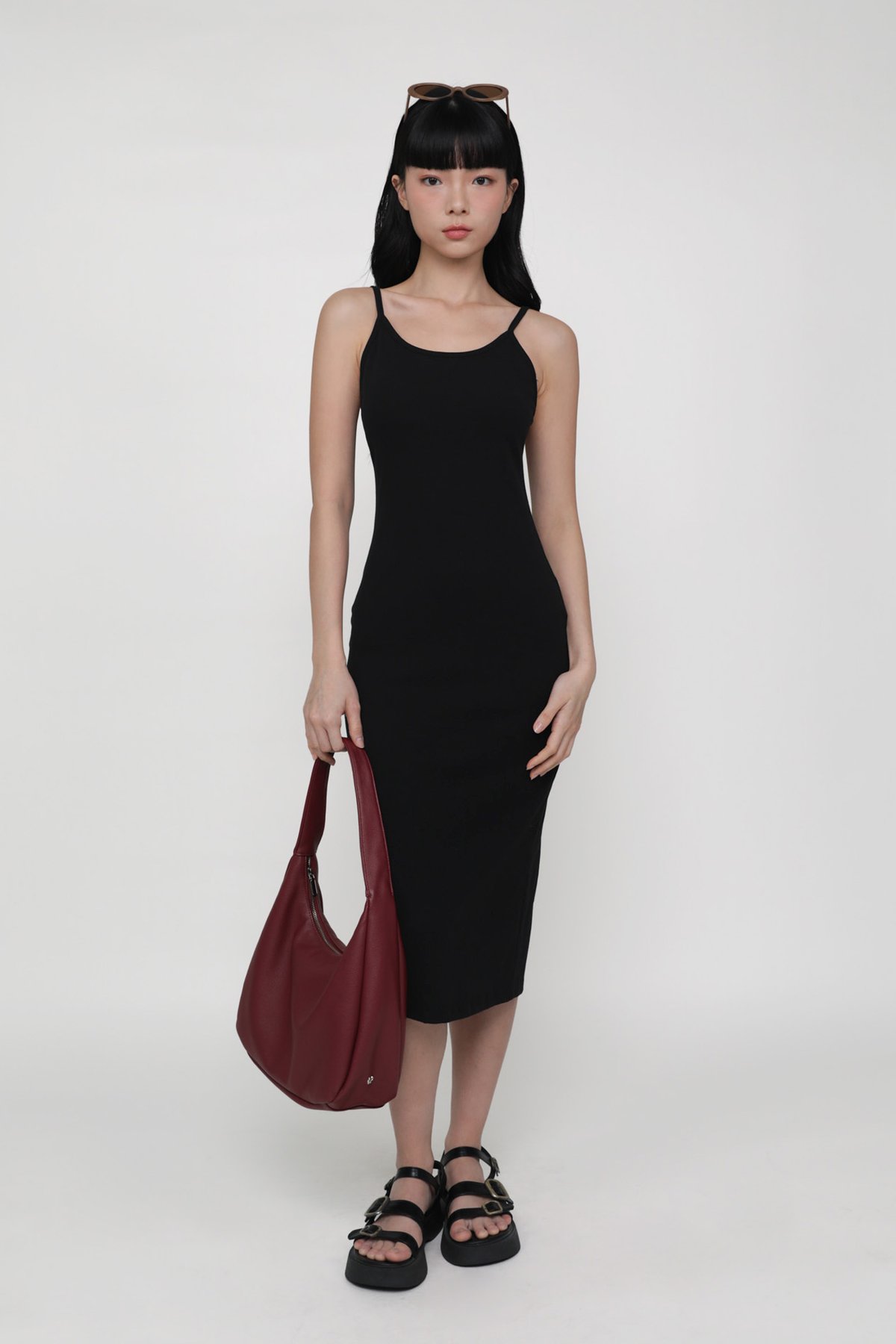 Reine Low Back Padded Dress (Black)