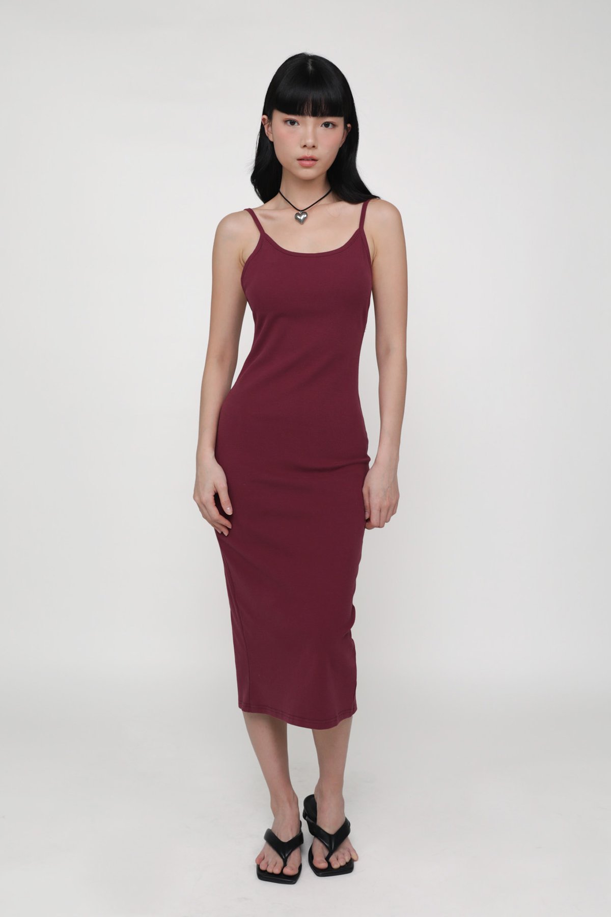 Reine Low Back Padded Dress (Maroon)