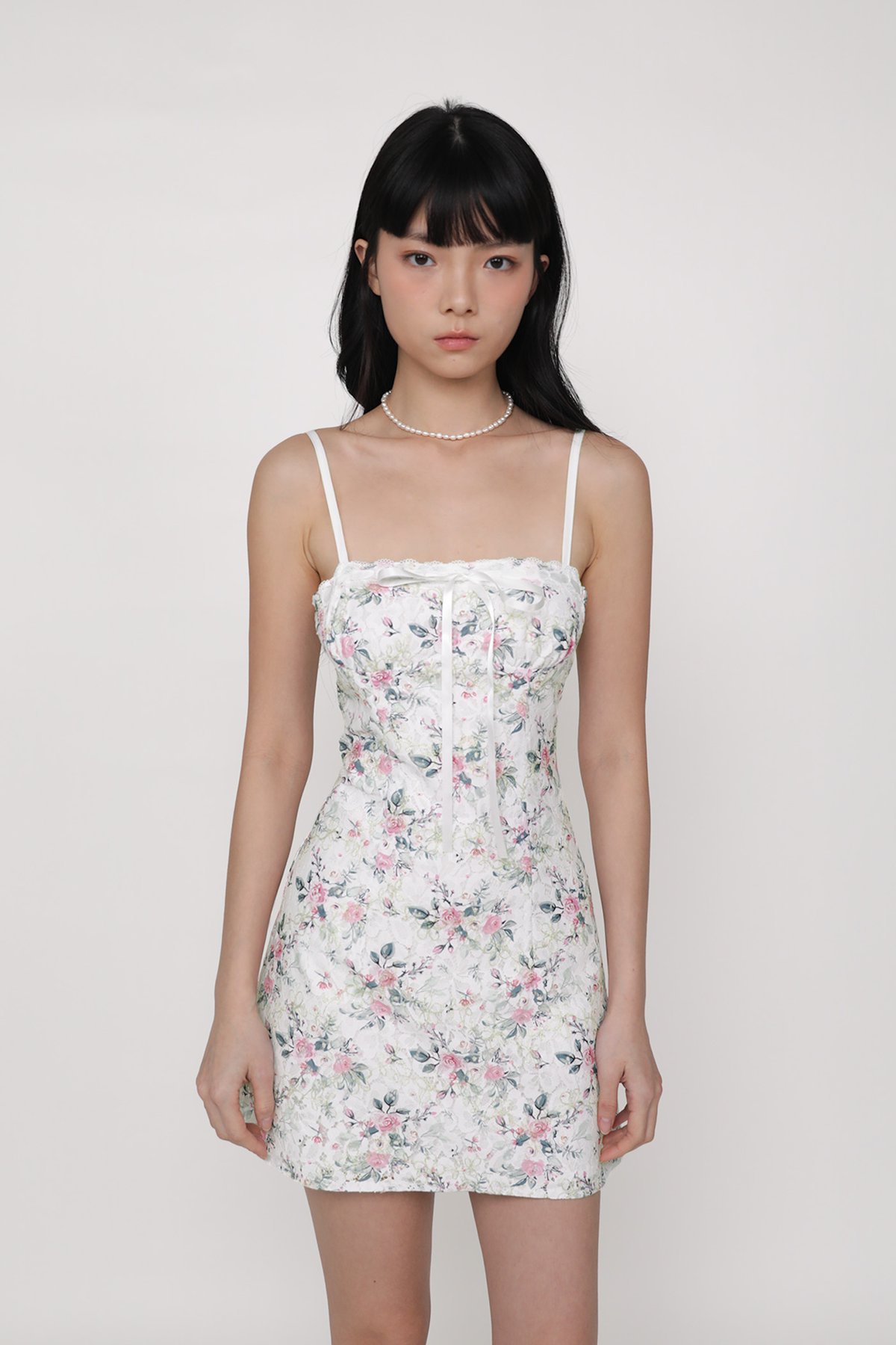 Winona Lace Floral Mini Dress (Pink)