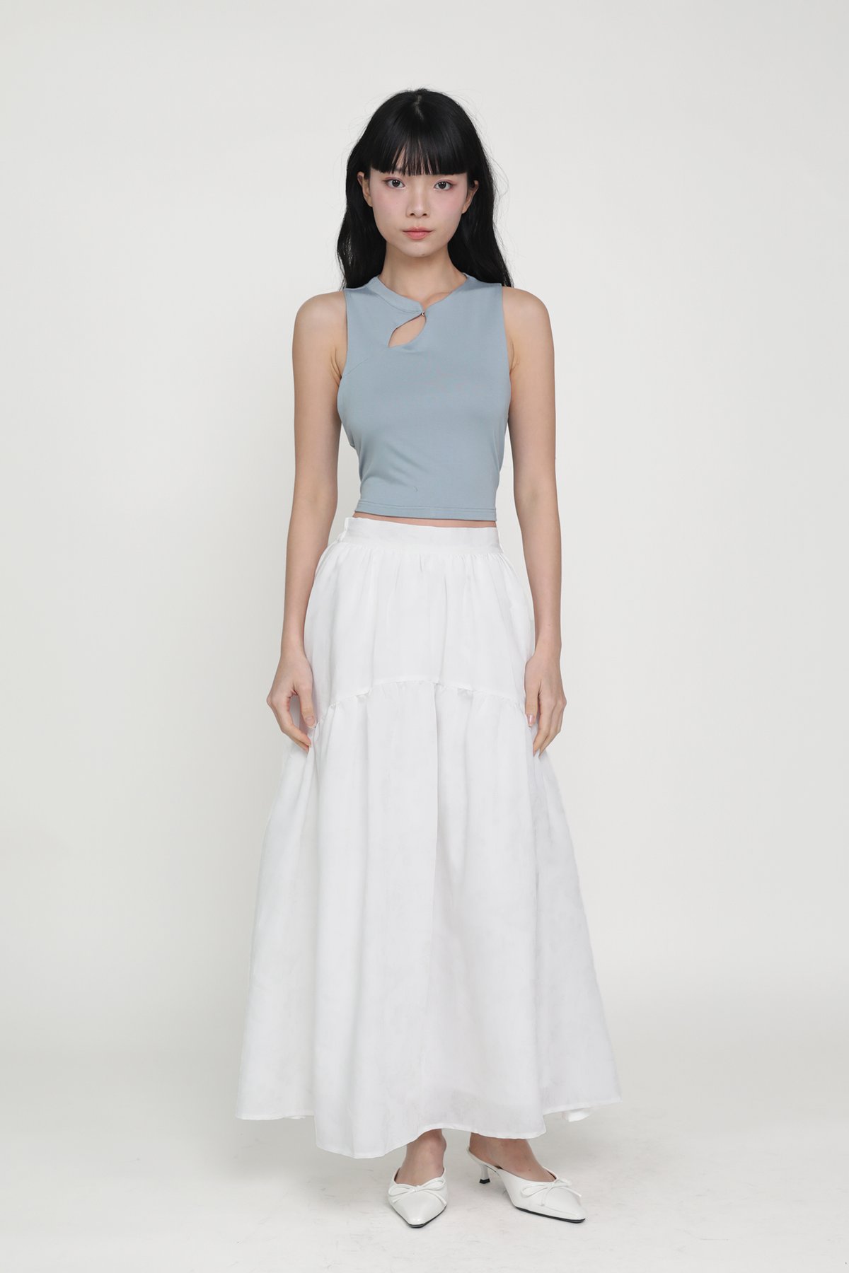 Liane Basic Oriental Top (Dusty Blue)