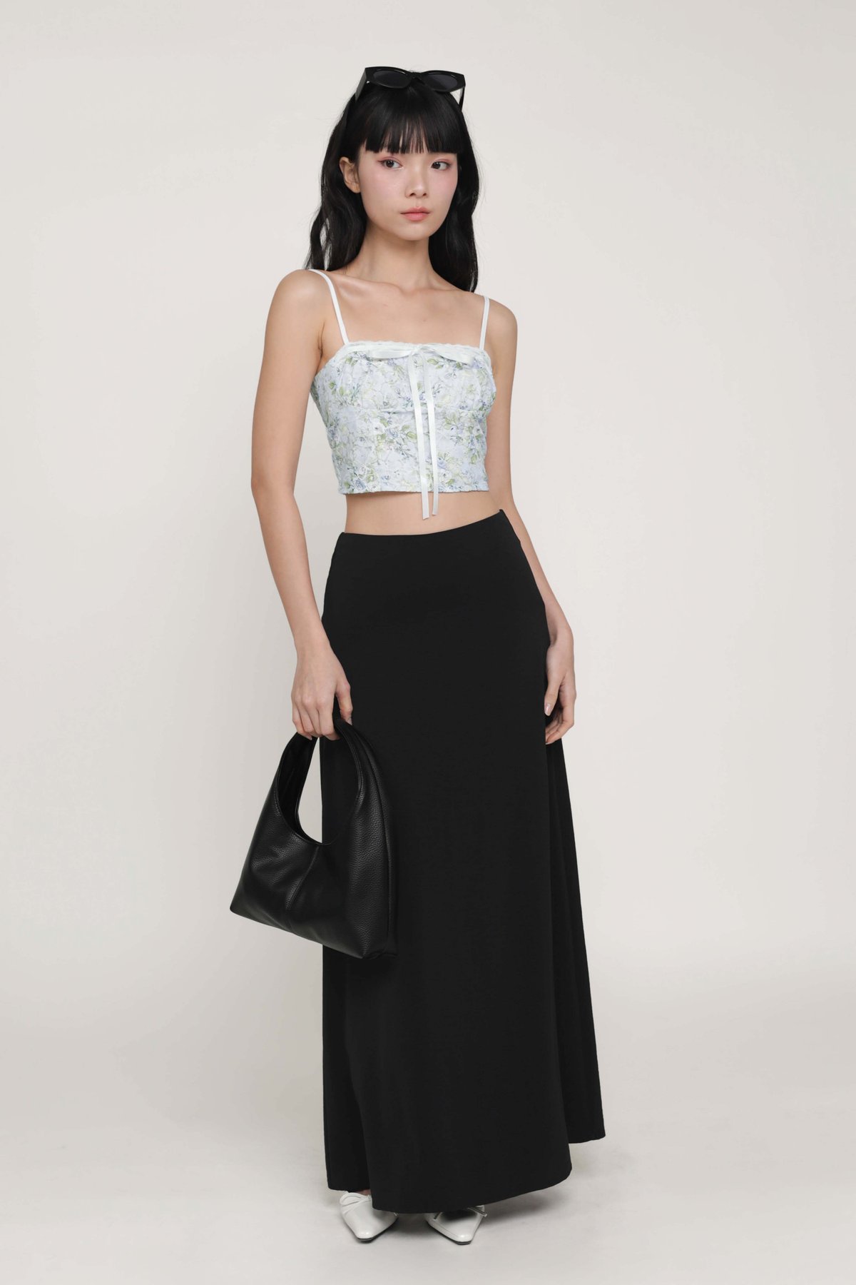 Beatrice Textured Maxi Skirt (Black)