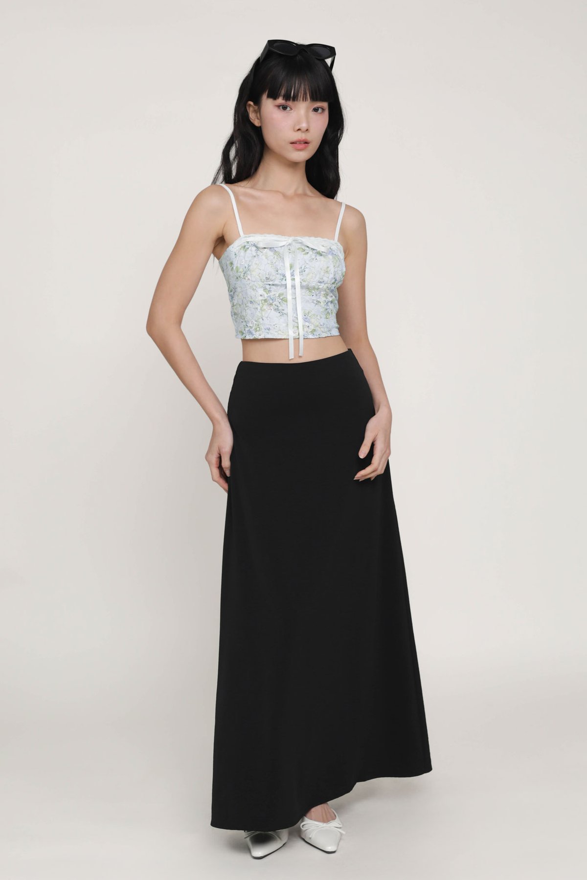 Beatrice Textured Maxi Skirt (Black)