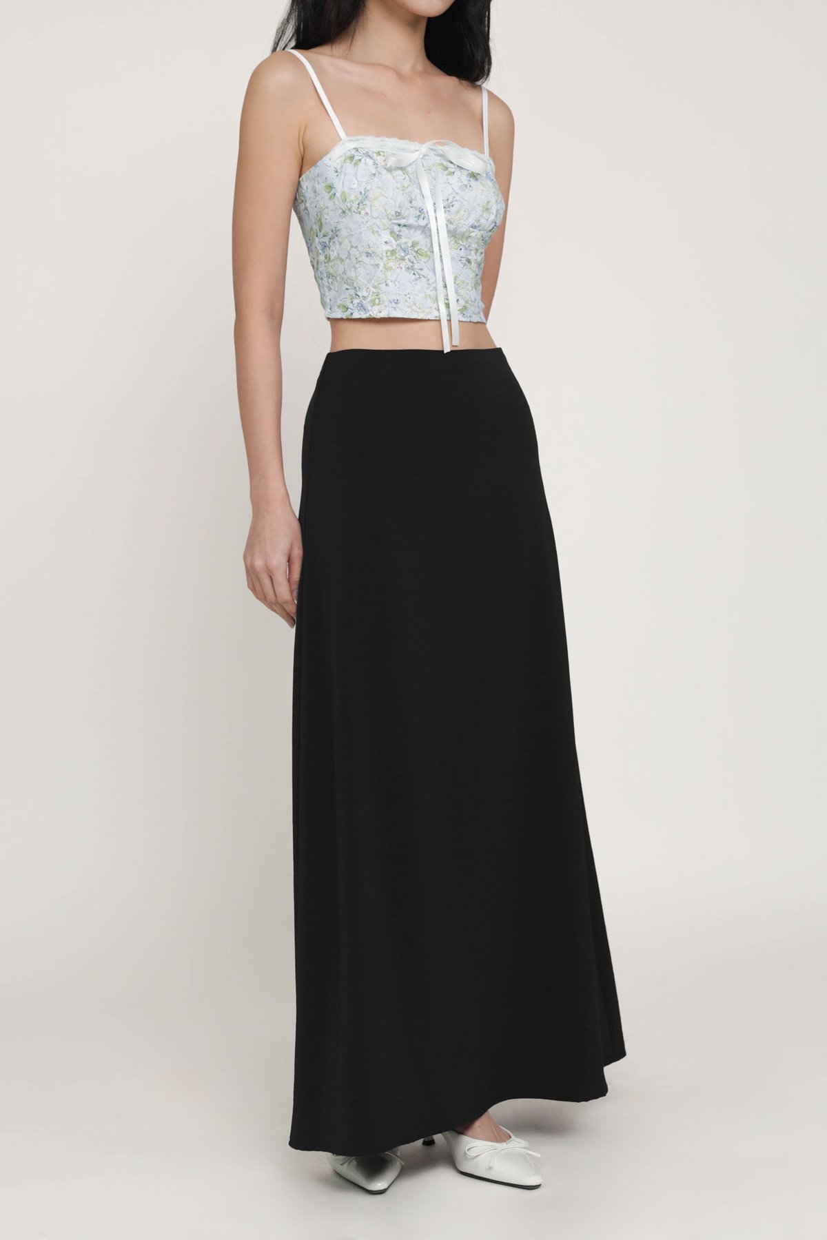 Beatrice Textured Maxi Skirt (Black)