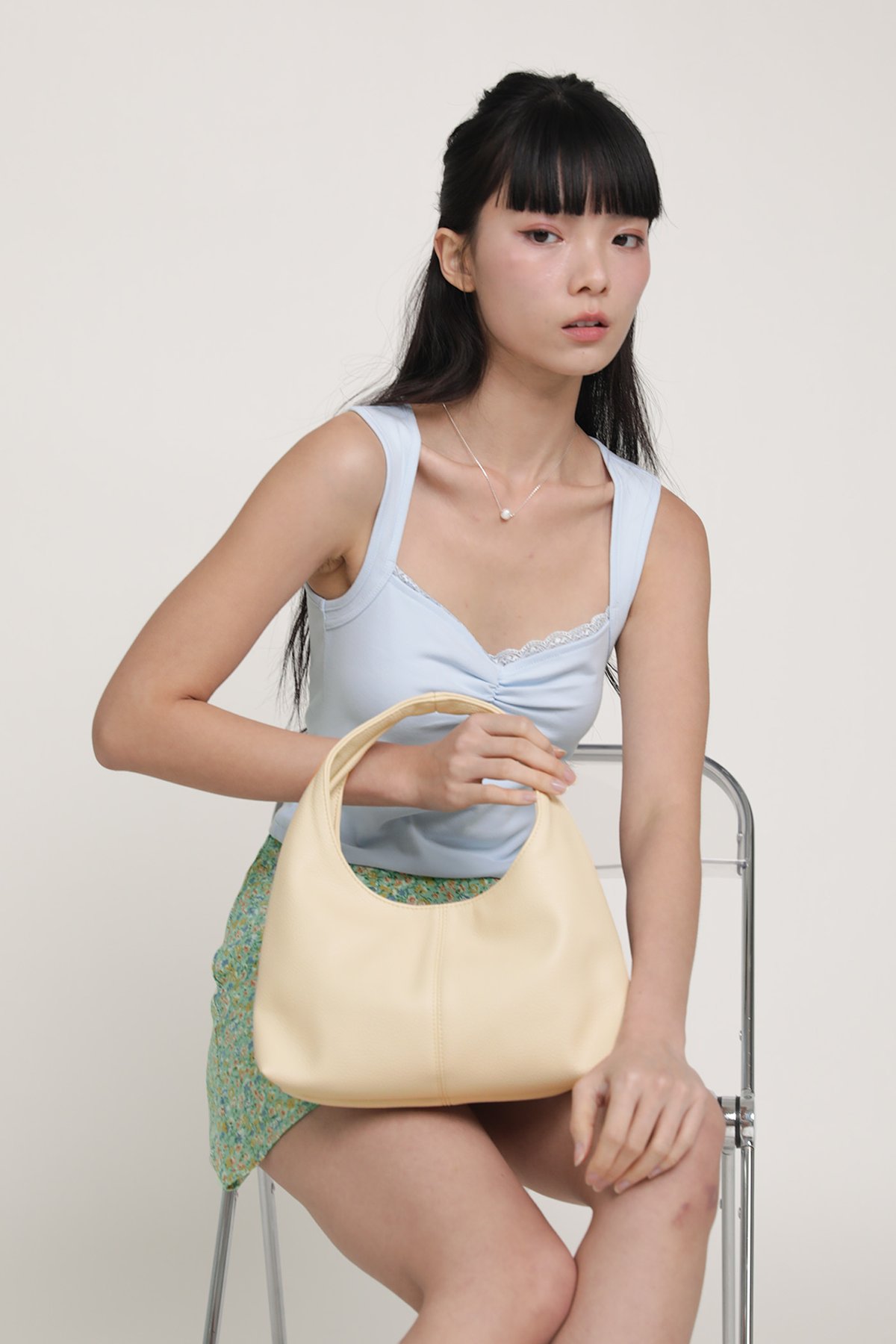 Bella Mini Hobo Bag (Bone)