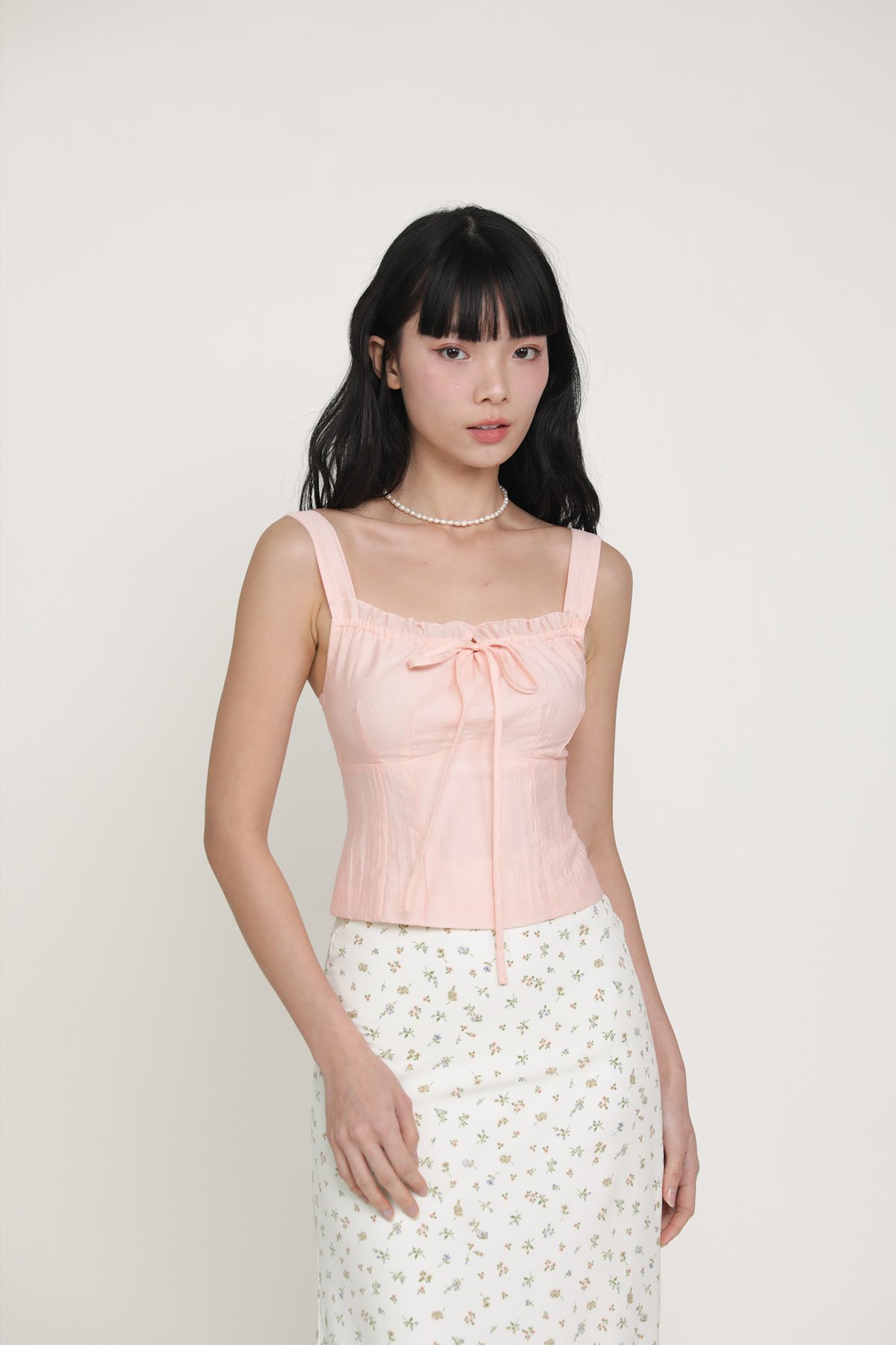 Elayne Frills Tie Front Top (Sakura Pink)