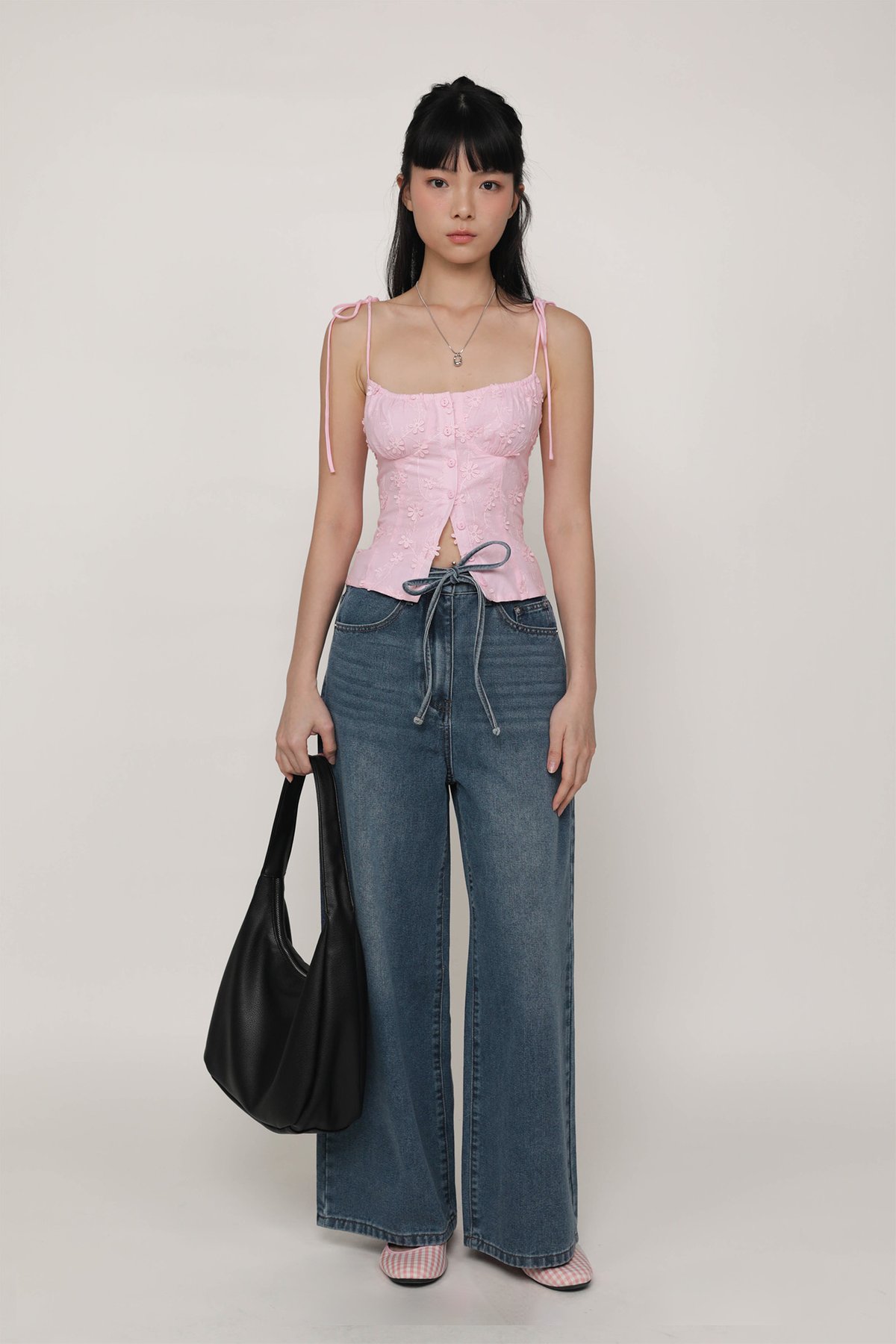 Primrose Eyelet Bustier Top (Bubblegum)