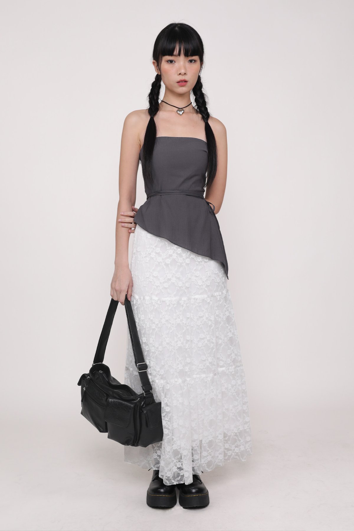 Karin Asymmetrical Tube Top (Grey)