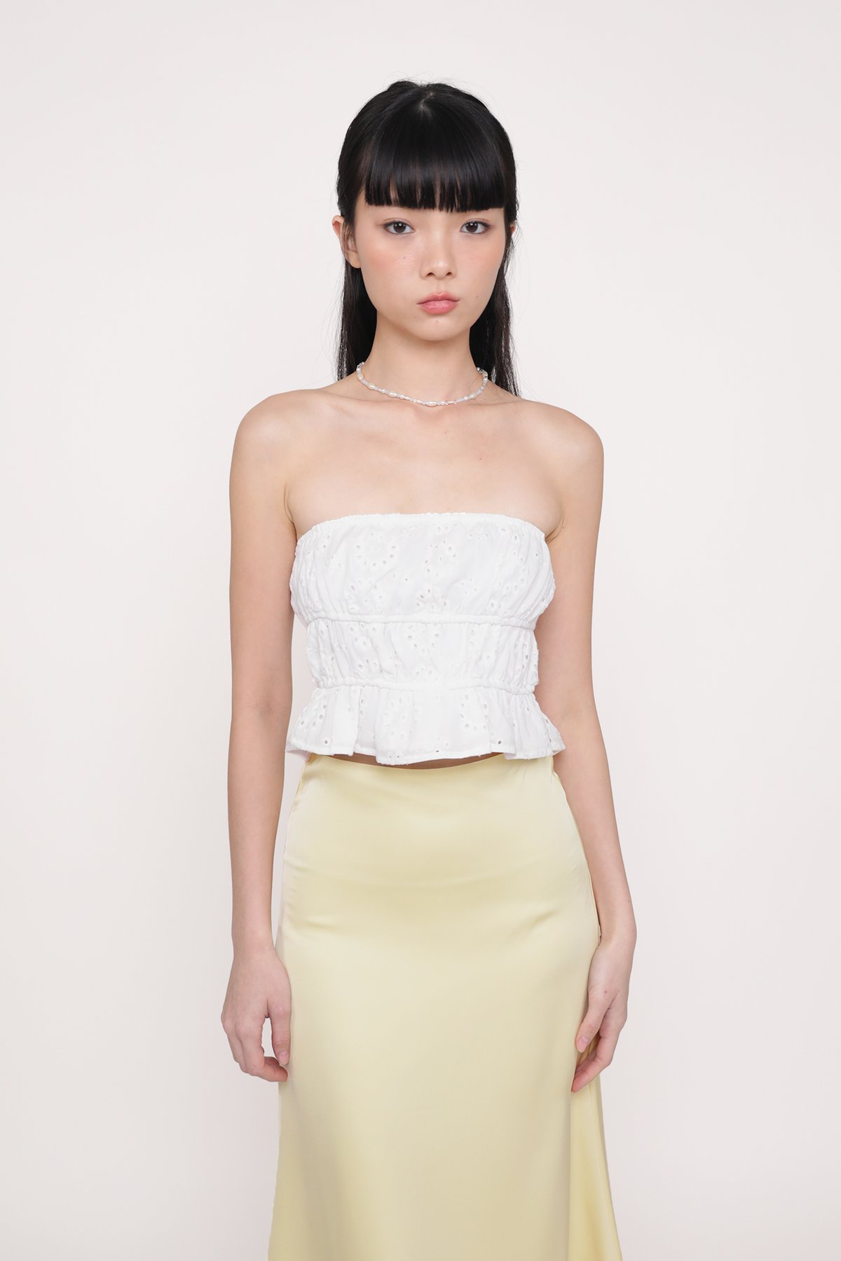 Sherrie Eyelet Tube Top (White)