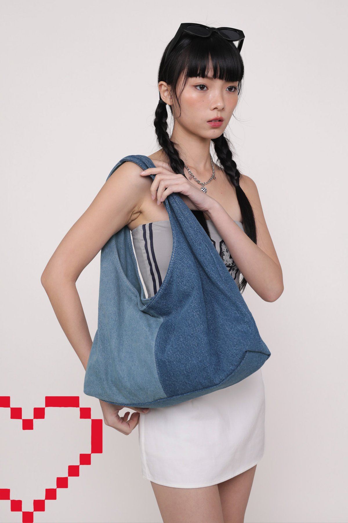 Bella Large Hobo Bag (Denim)