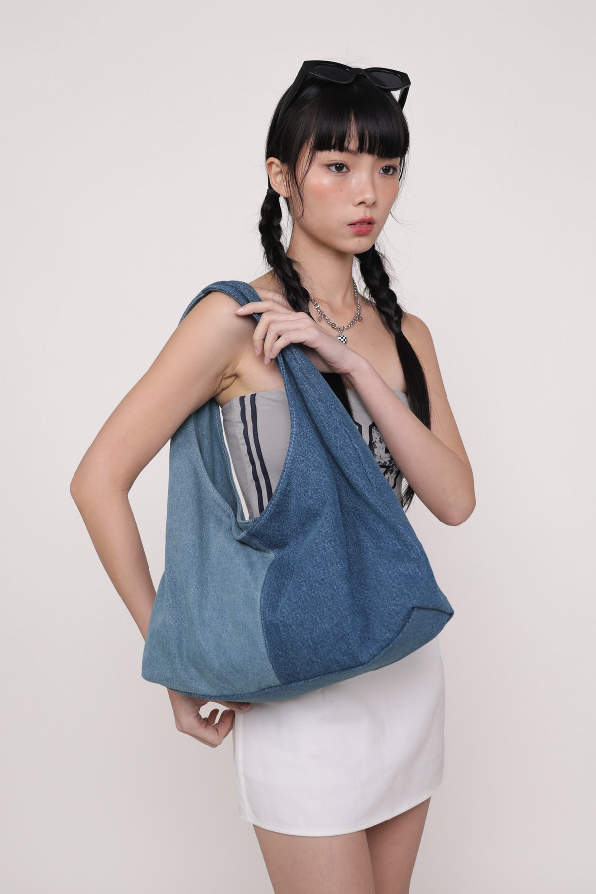 Bella Large Hobo Bag (Denim)