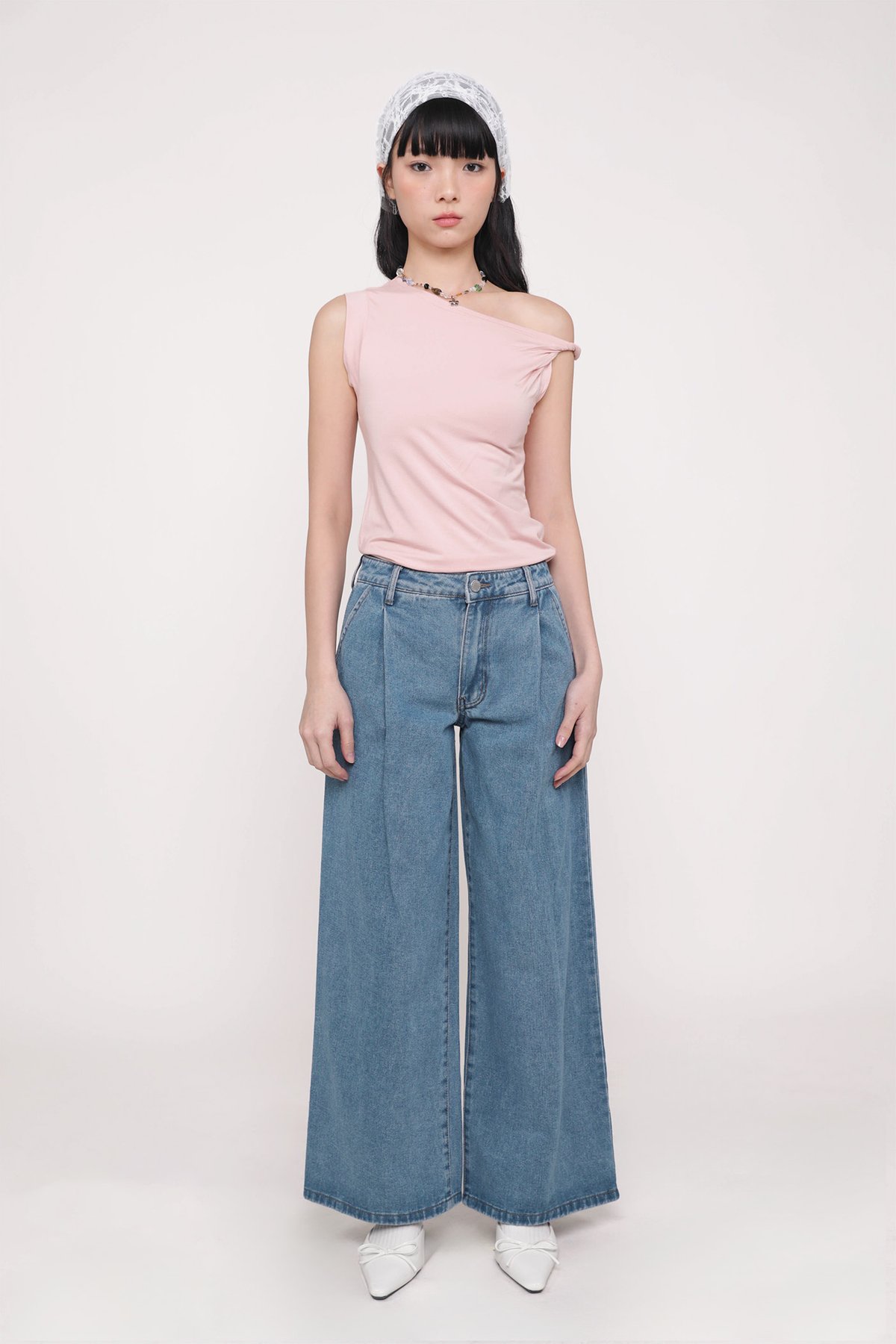 Mateo Wide Leg Denim Jeans (Mid Wash)