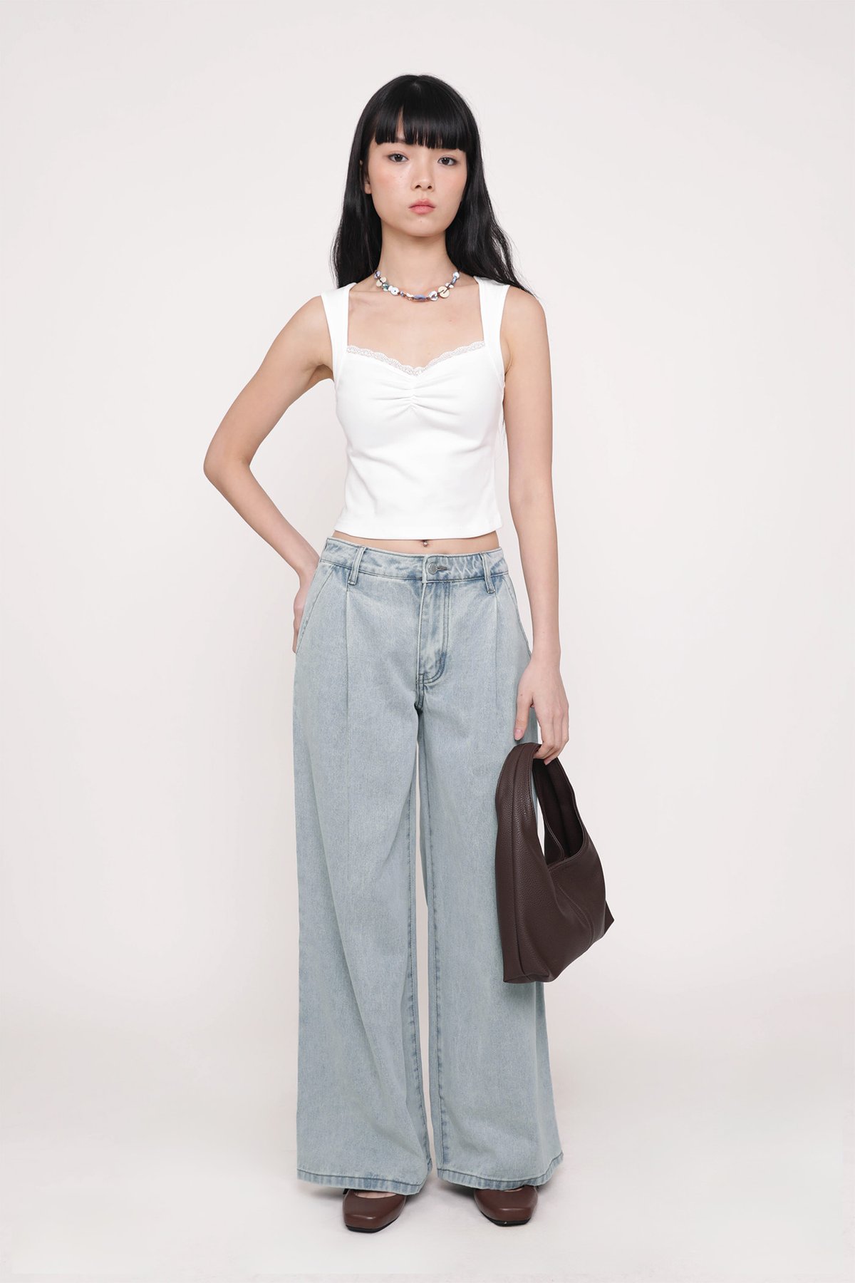 Mateo Wide Leg Denim Jeans (Light Wash)