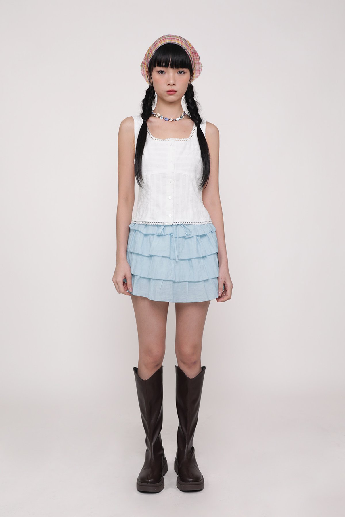 Chiara Tiered Skorts (Baby Blue)