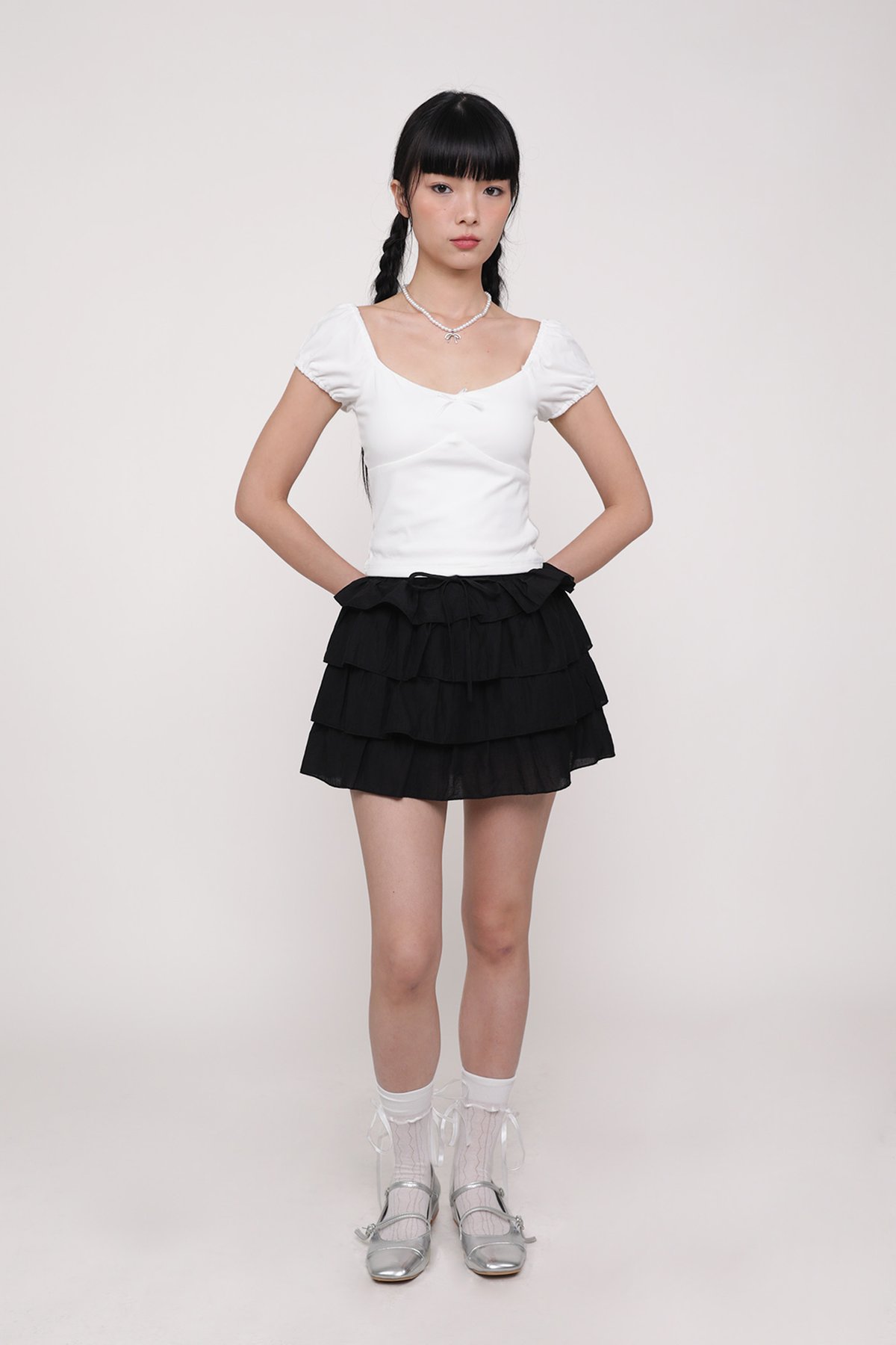 Chiara Tiered Skorts (Black)