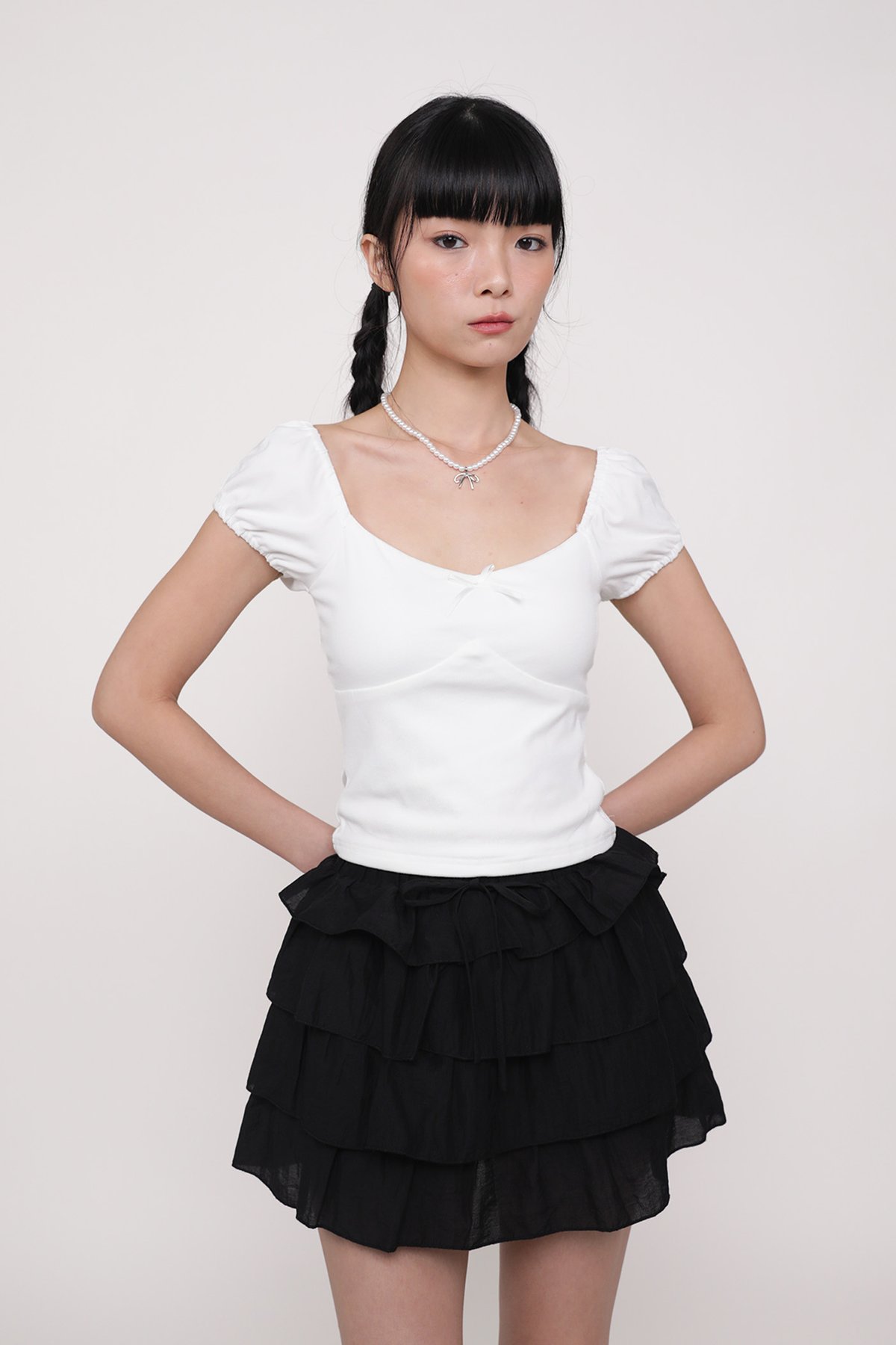 Chiara Tiered Skorts (Black)