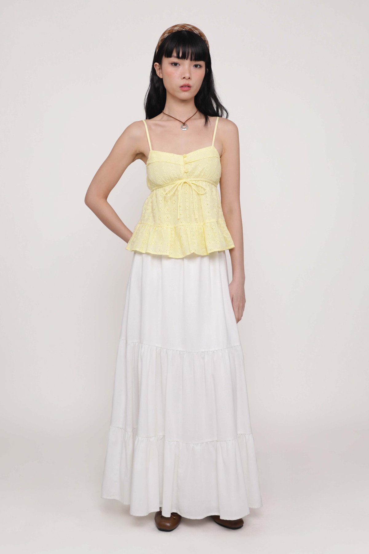 Lenora Eyelet Babydoll Top (Yellow)