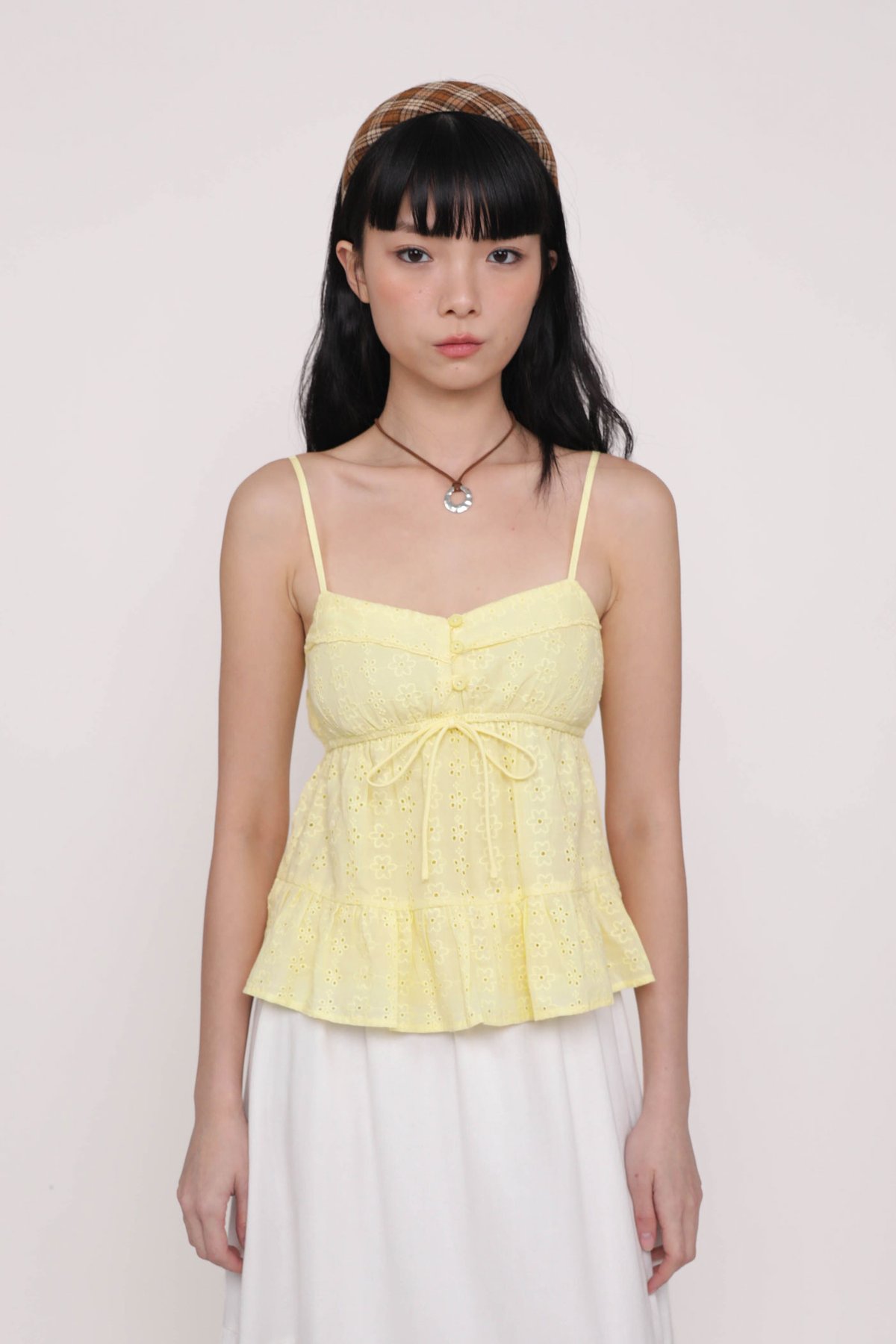 Lenora Eyelet Babydoll Top (Yellow)