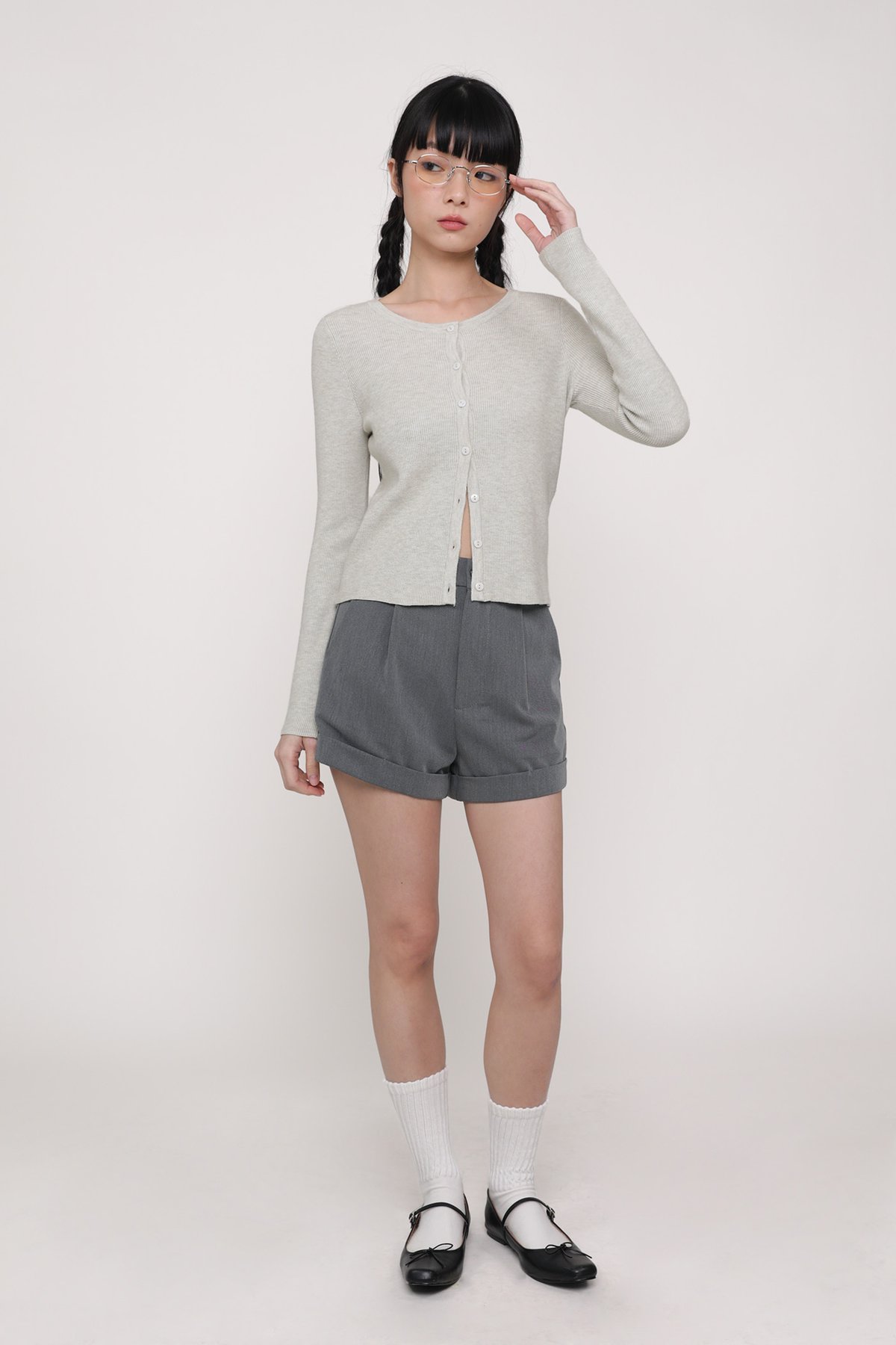 Bryson Pleated Shorts (Grey)