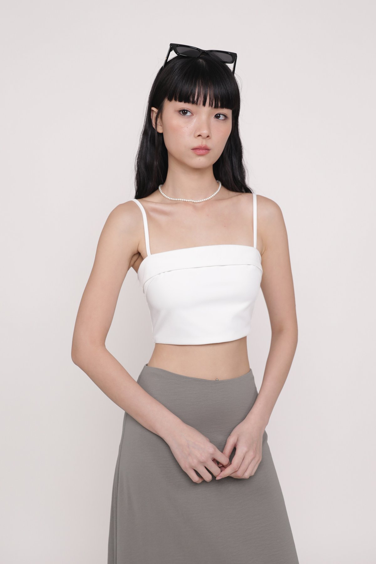 Gemina Crop Padded Top (White)