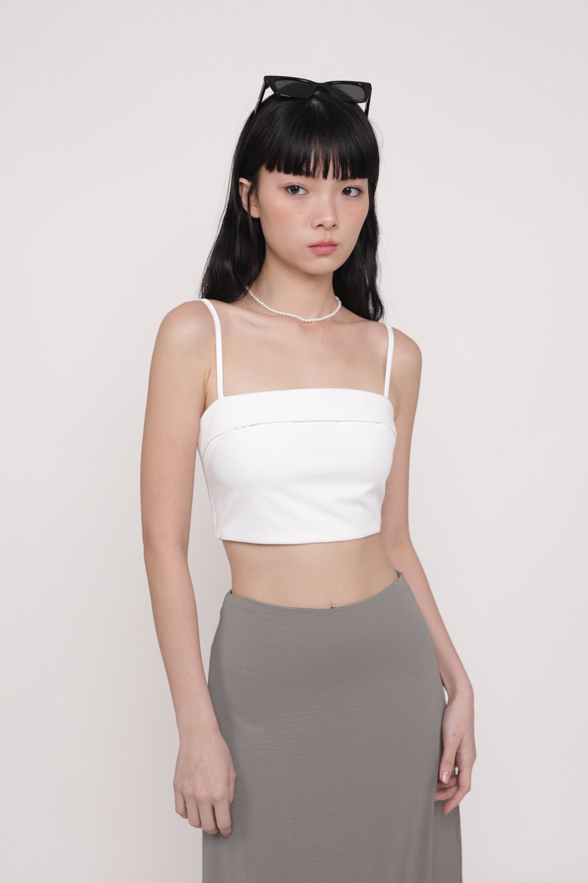Gemina Crop Padded Top (White)