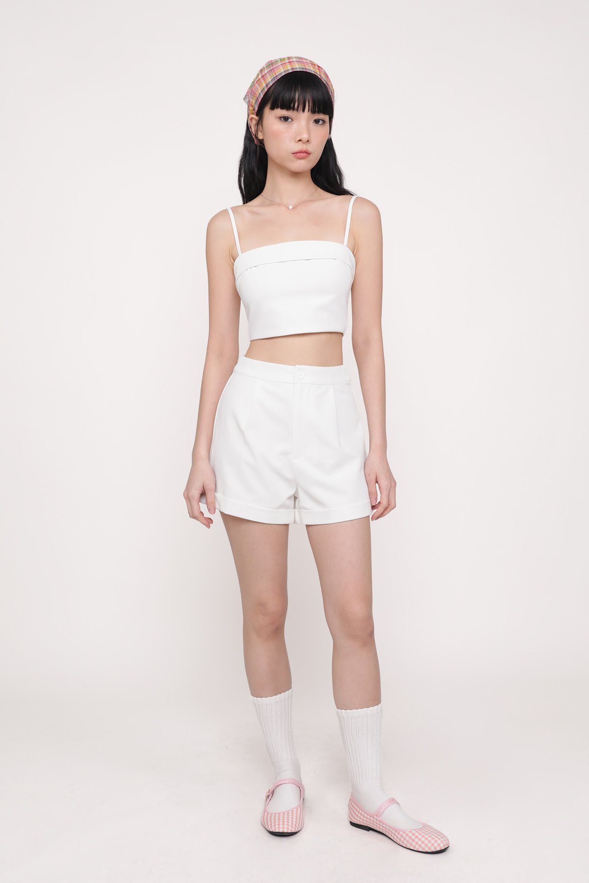 Bryson Pleated Shorts (White)