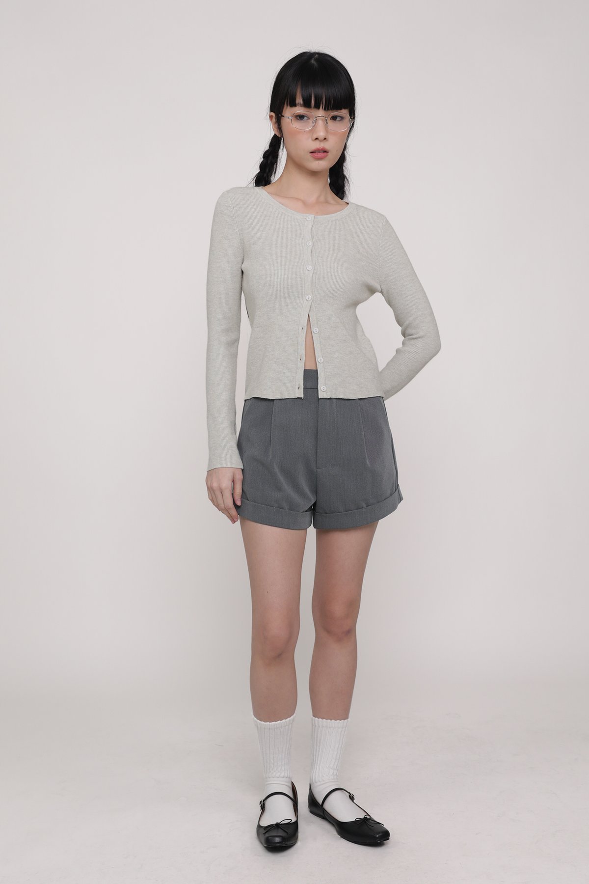 Bryson Pleated Shorts (Grey)
