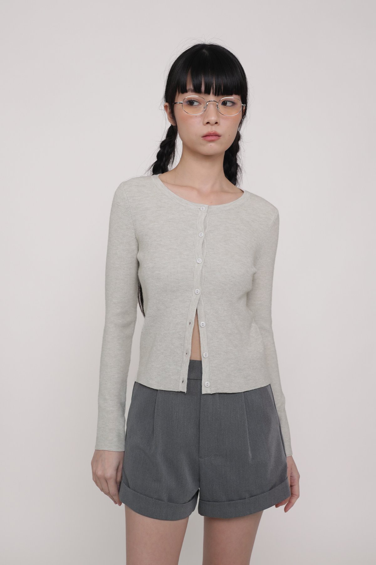 Bryson Pleated Shorts (Grey)