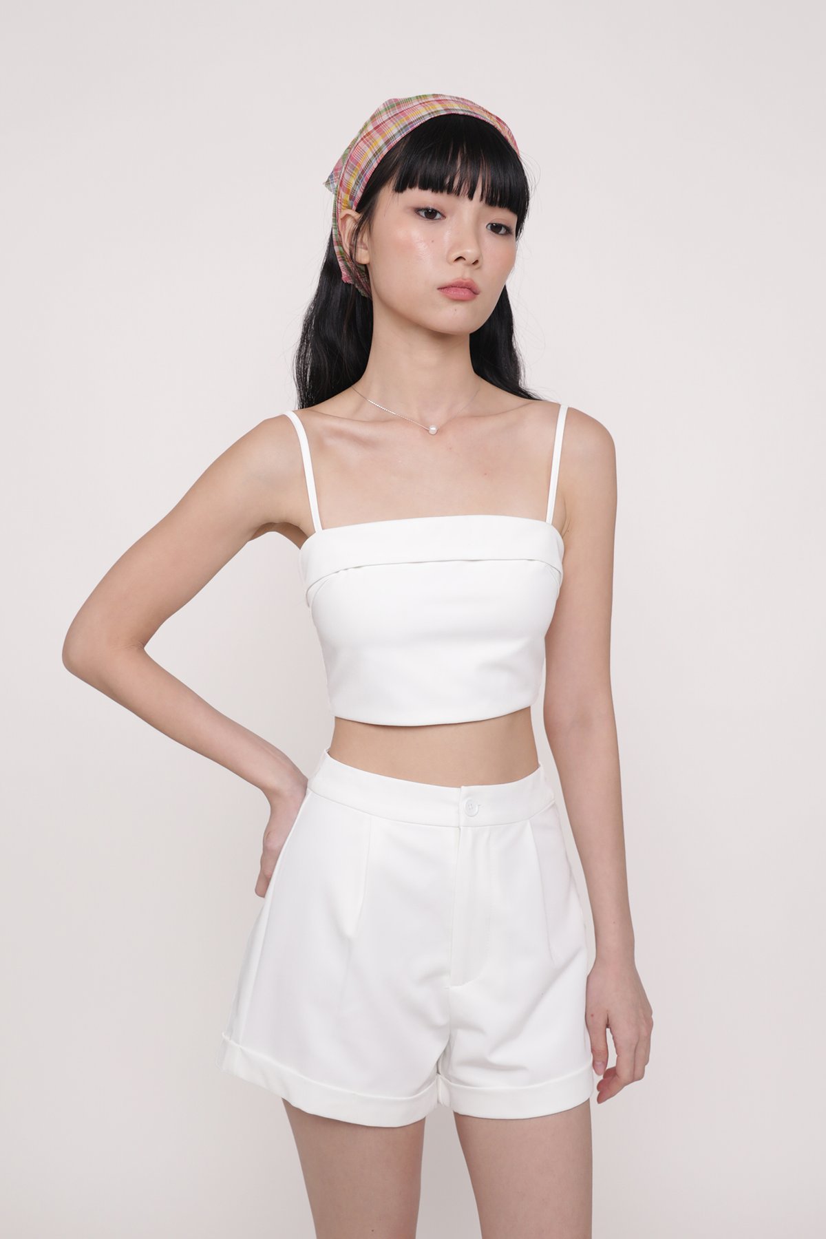 Bryson Pleated Shorts (White)