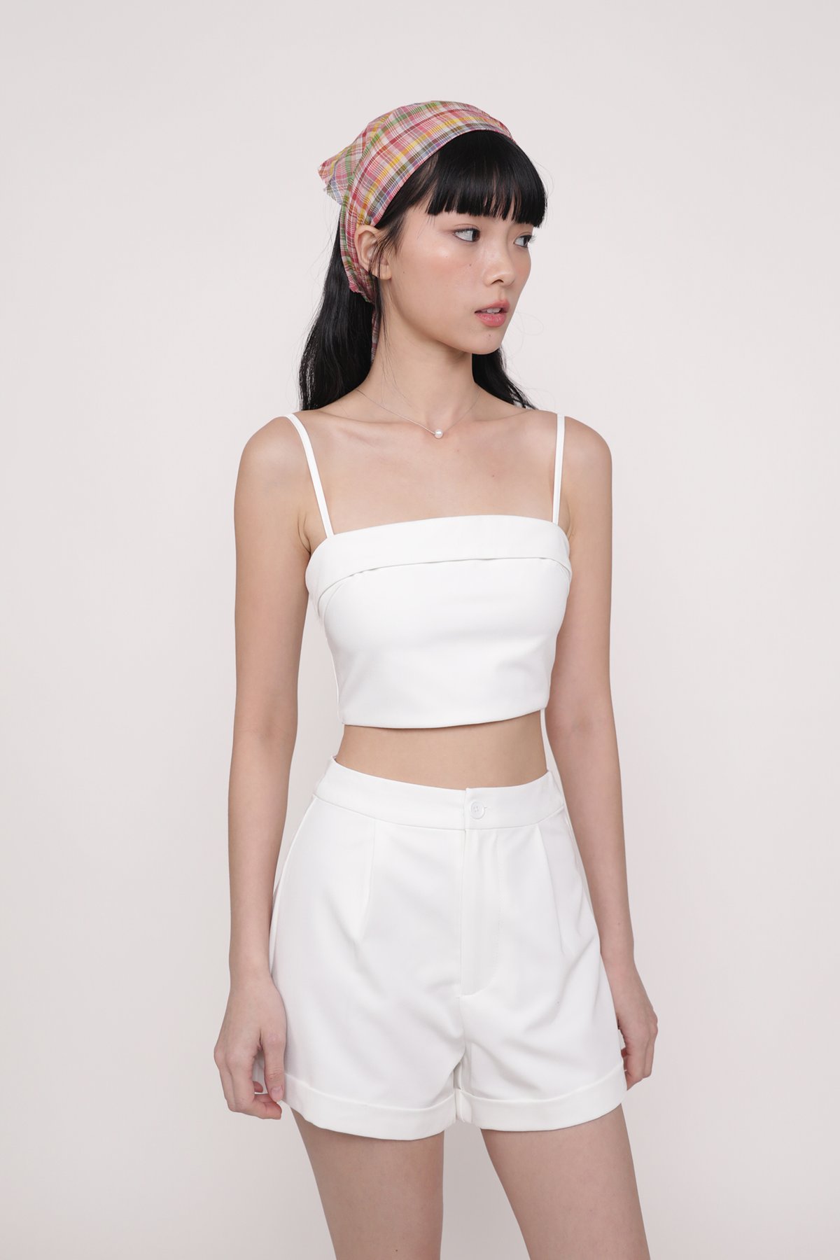 Bryson Pleated Shorts (White)